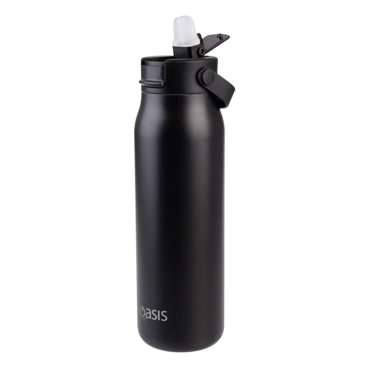 Oasis Sorrento Ceramic Lined Double Wall Sipper Bottle 900ml - Black