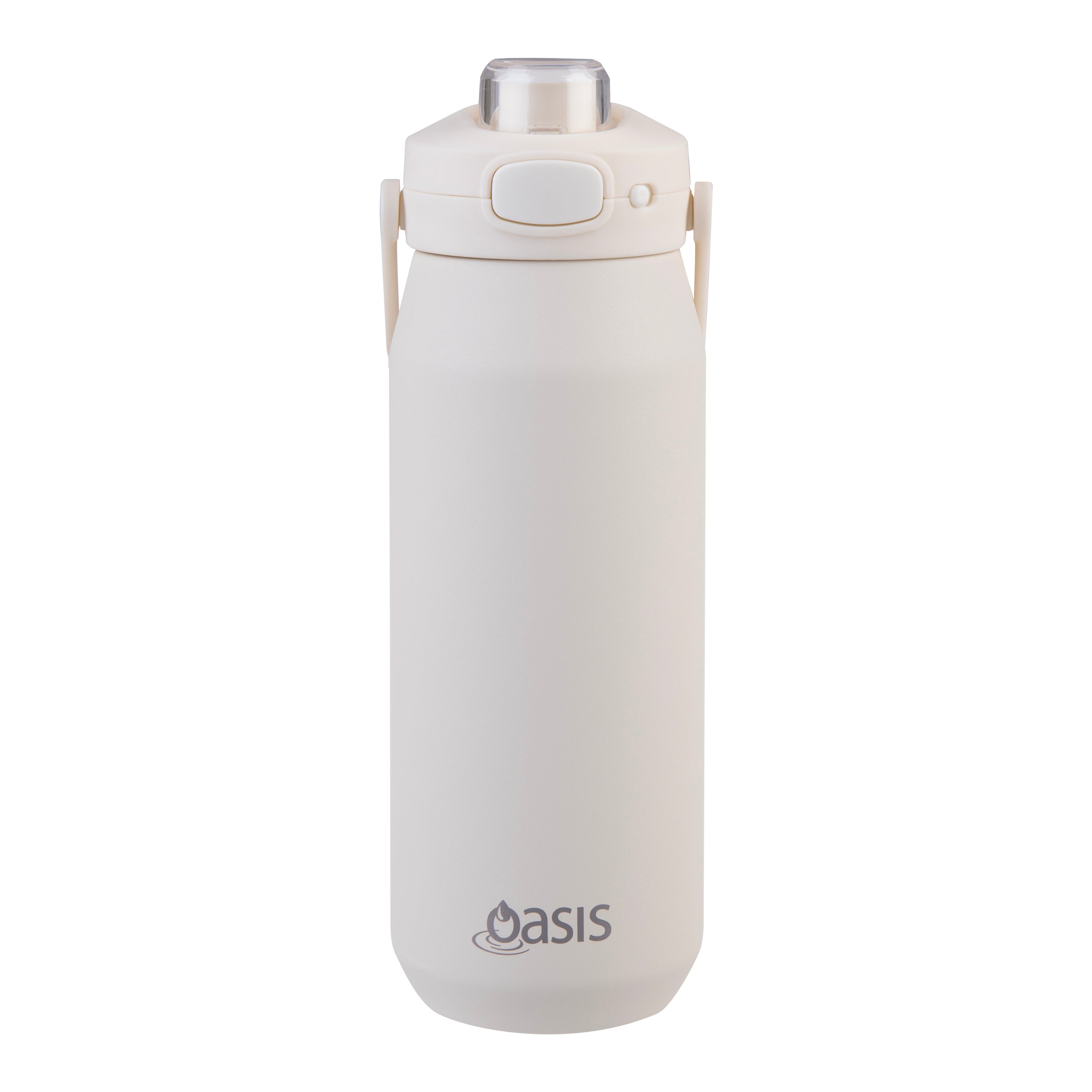 Oasis Capri Ceramic Lined Triple Wall Drink Bottle with Quick Release 750ml - Alabaster