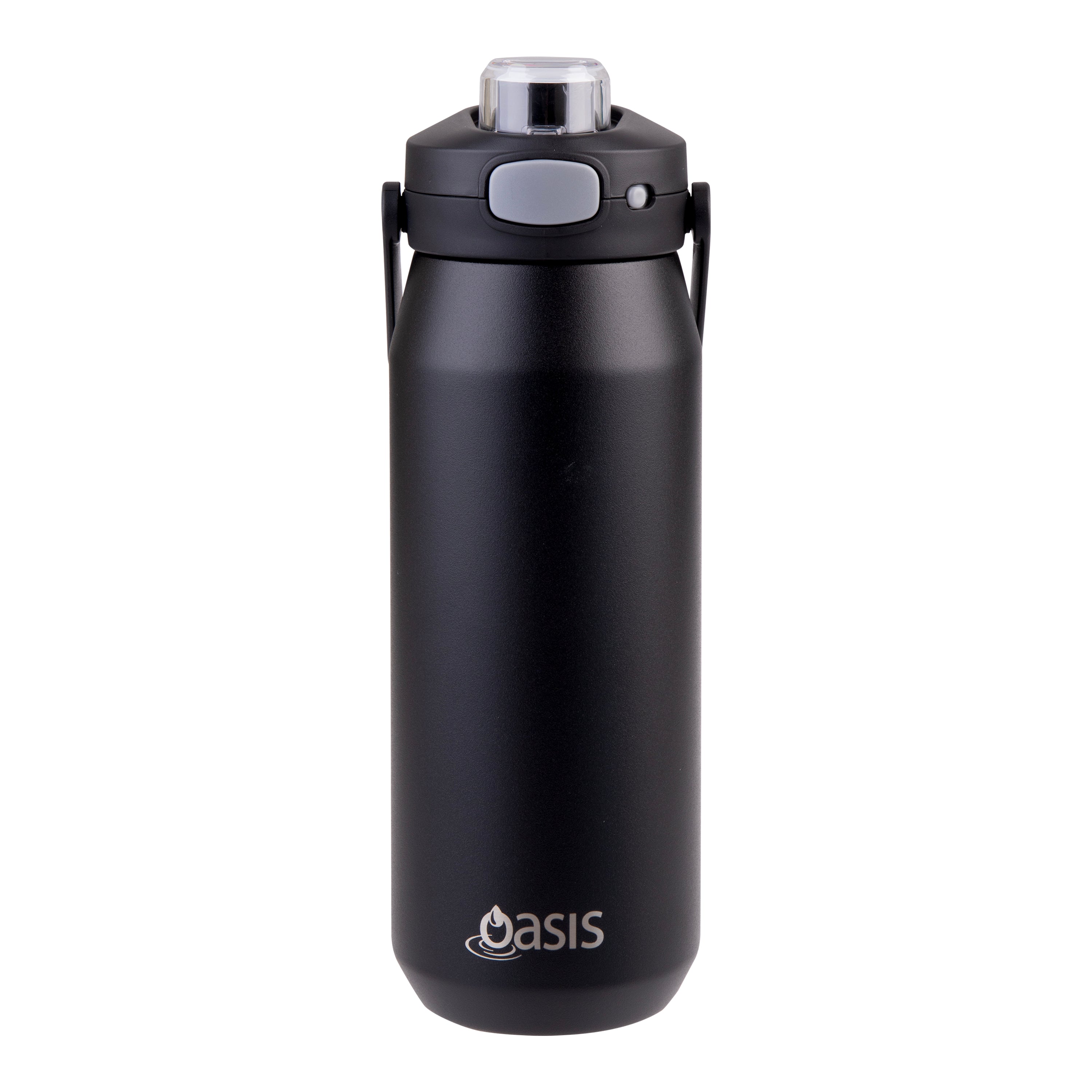 Oasis Capri Ceramic Lined Triple Wall Drink Bottle with Quick Release 750ml - Black