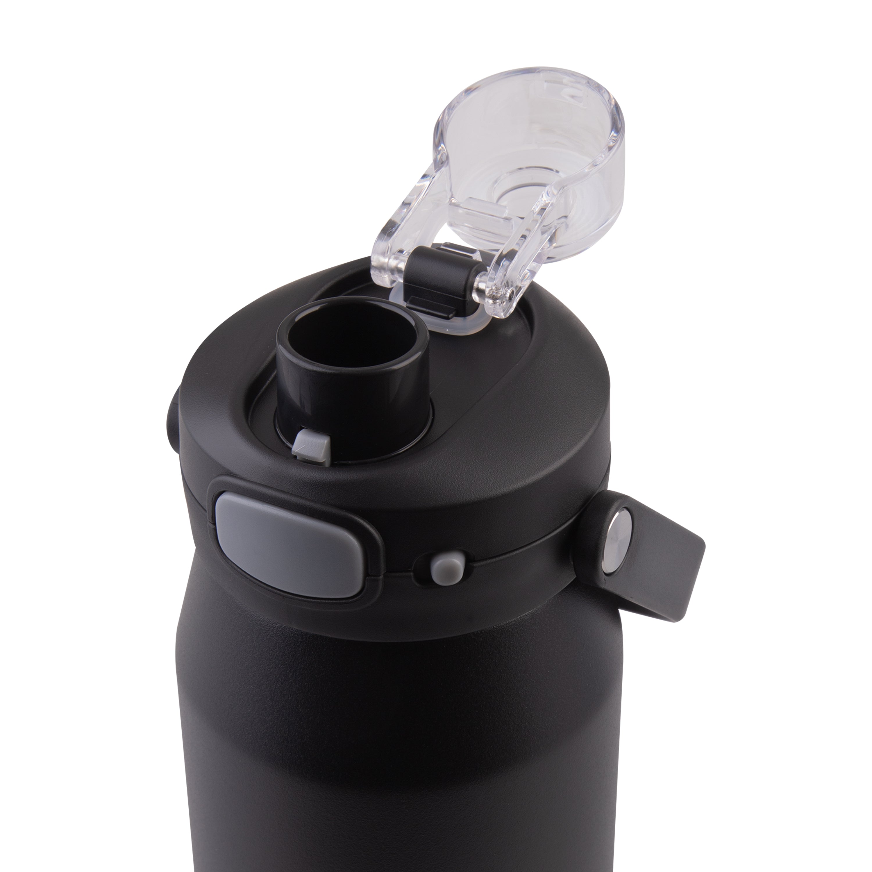 Oasis Capri Ceramic Lined Triple Wall Drink Bottle with Quick Release 750ml - Black
