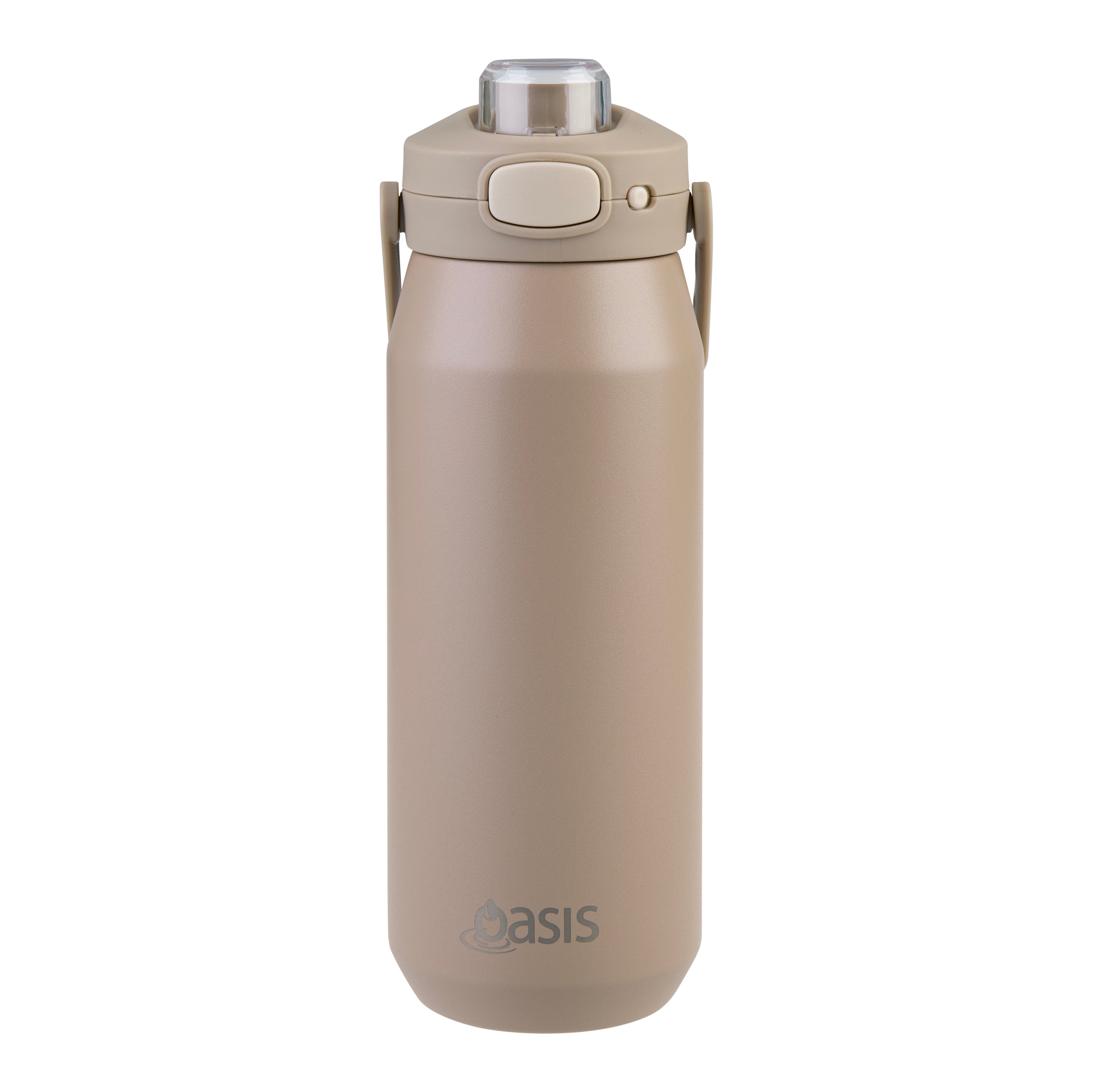 Oasis Capri Ceramic Lined Triple Wall Drink Bottle with Quick Release 750ml - Latte