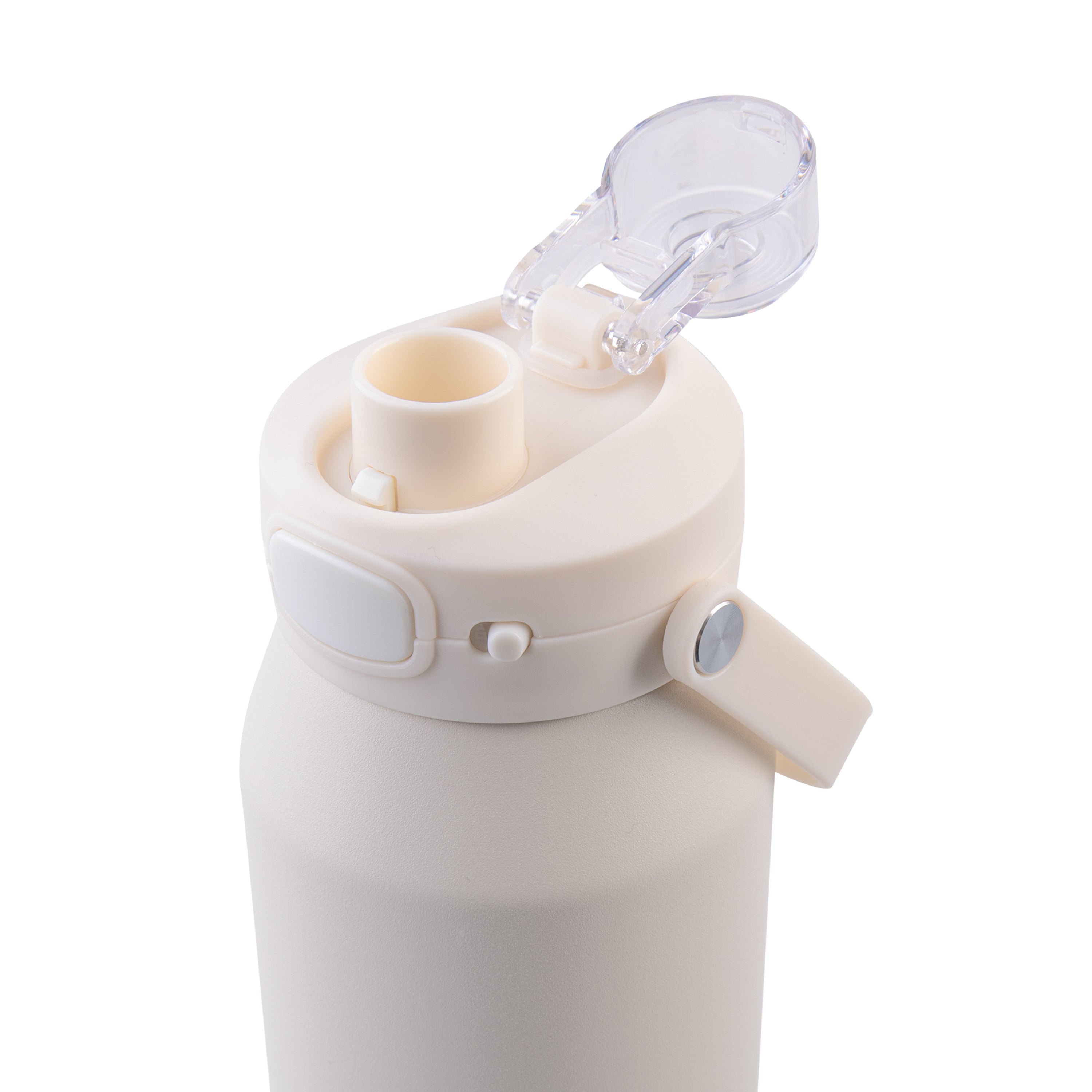 Oasis Capri Ceramic Lined Triple Wall Drink Bottle with Quick Release 1L - Alabaster