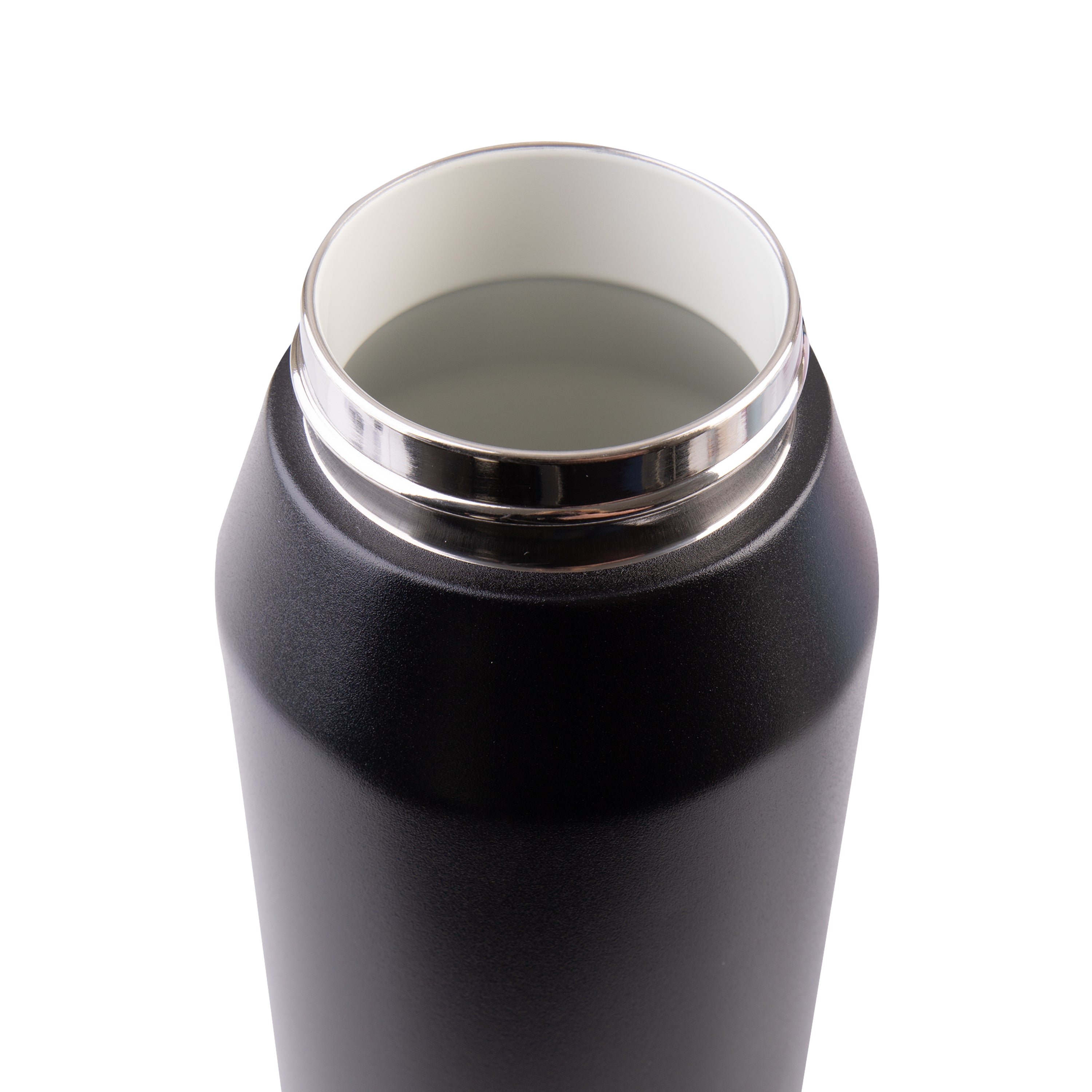 Oasis Capri Ceramic Lined Triple Wall Drink Bottle with Quick Release 1L - Black