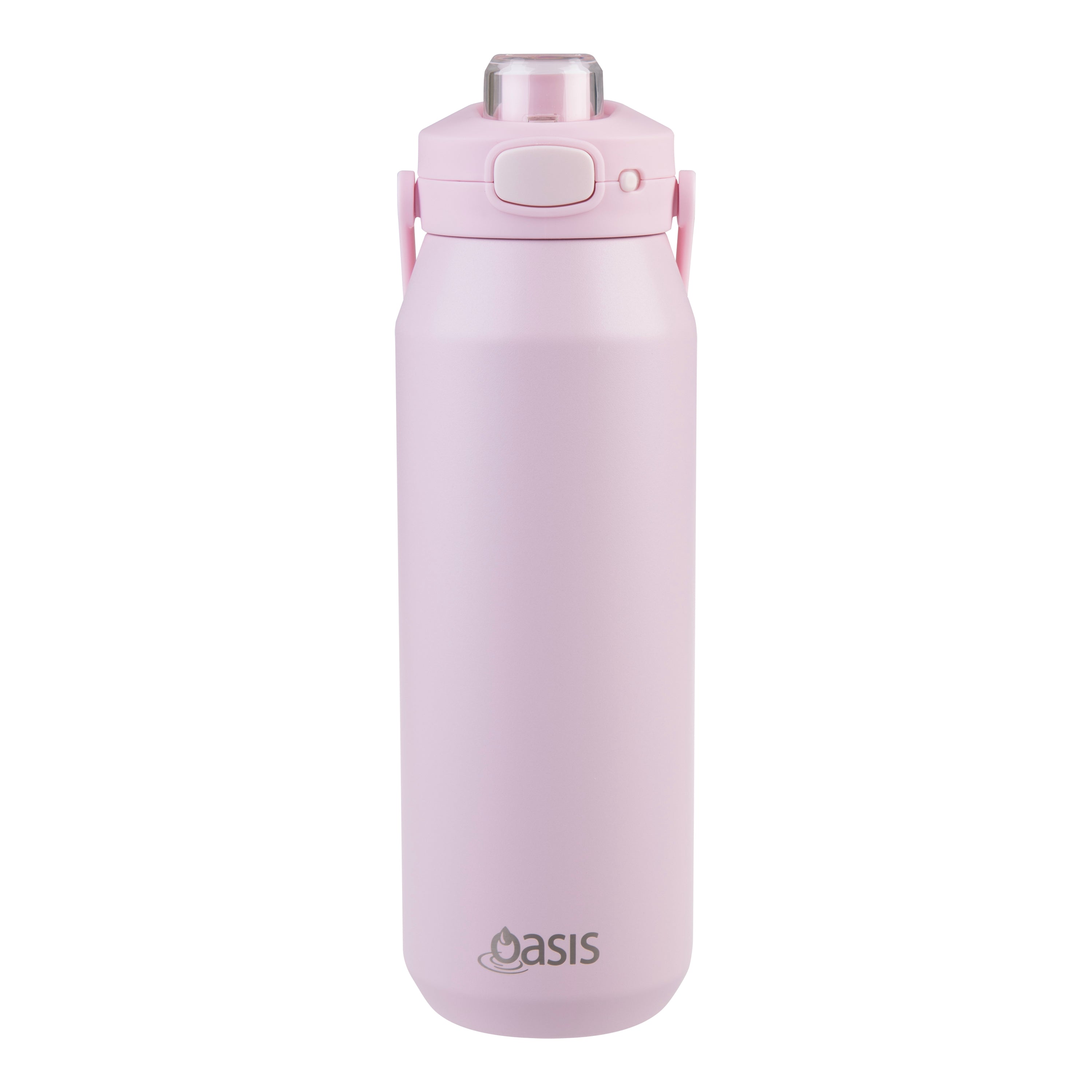 Oasis Capri Ceramic Lined Triple Wall Drink Bottle with Quick Release 1L - Pink Lemonade