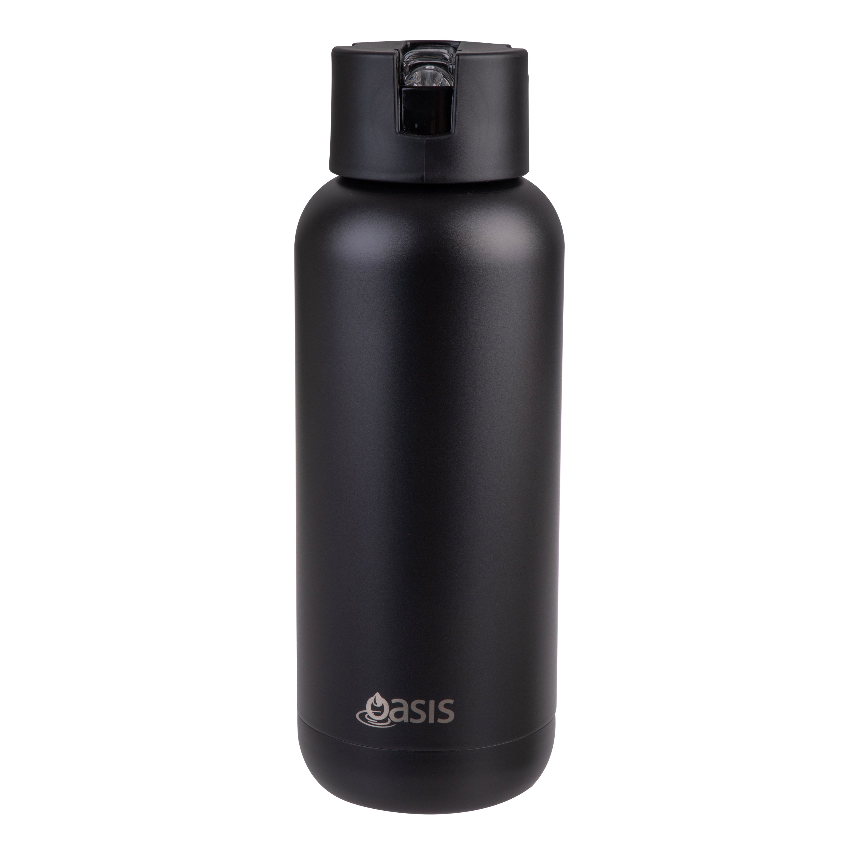Oasis Moda Ceramic Lined Triple Wall Drink Bottle 1L  - Black