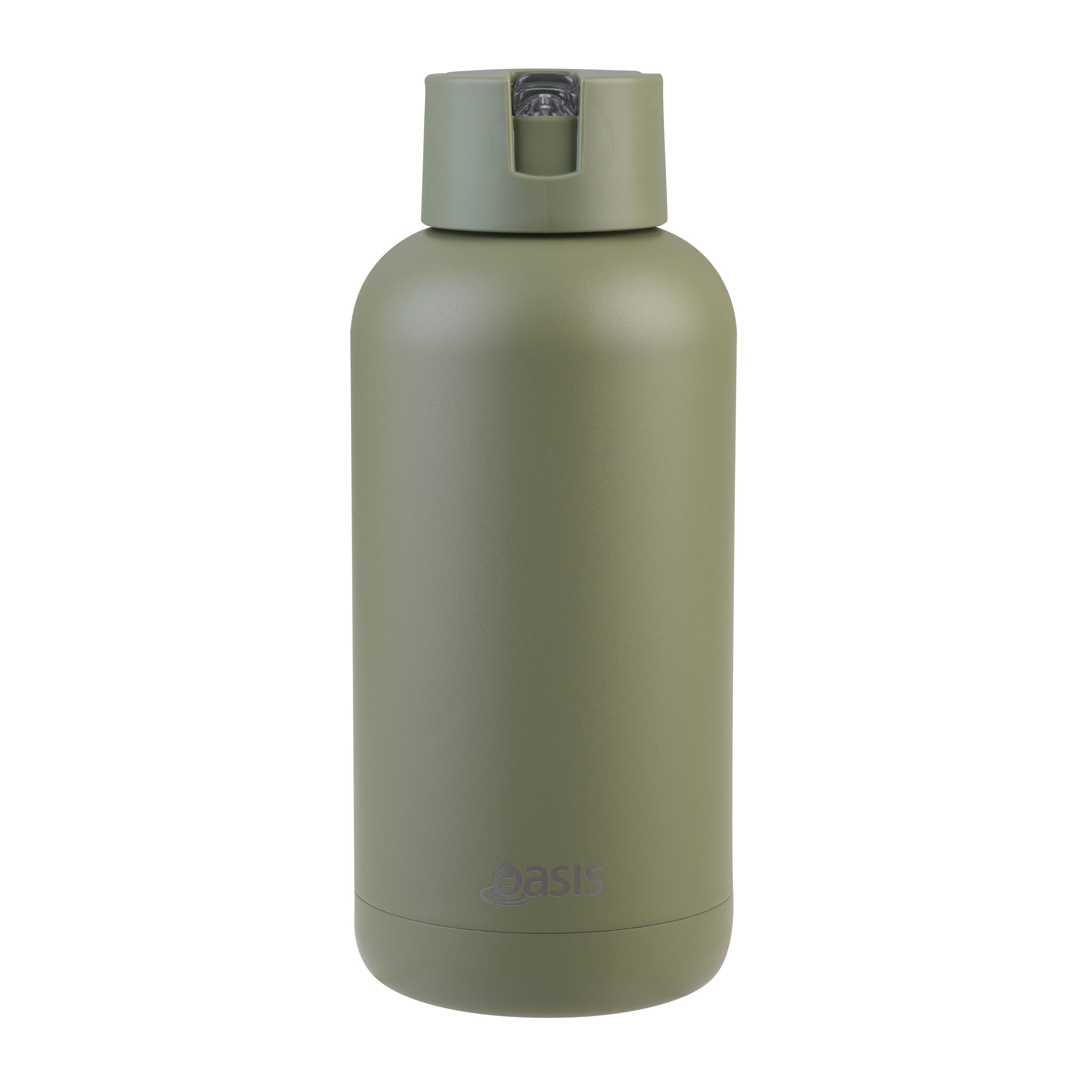 Oasis Ceramic Lined Stainless Steel Triple Wall Drink Bottle 1.5L - Olive Green
