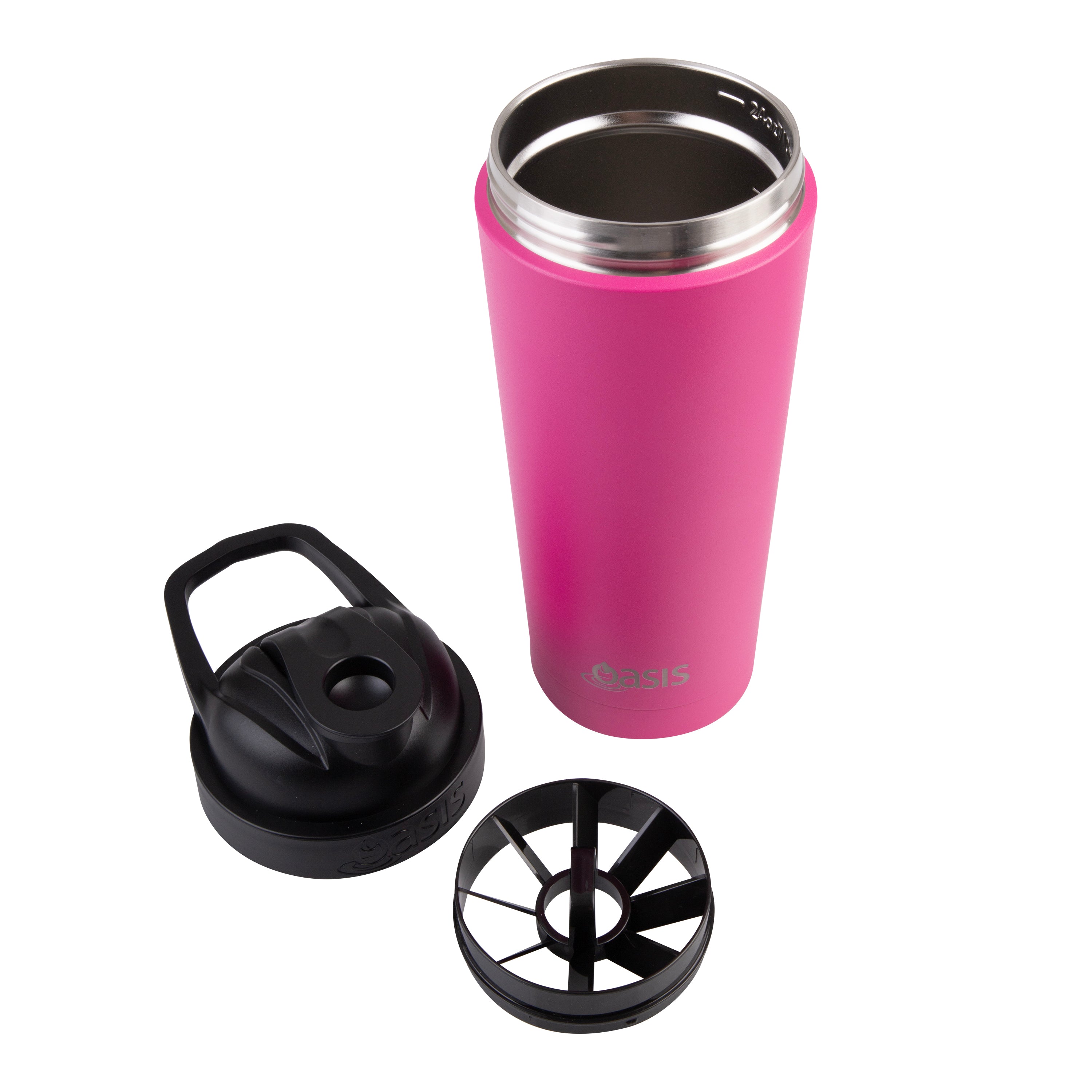 Oasis Stainless Steel Double Wall Protein Shaker 700ml - Fuchsia