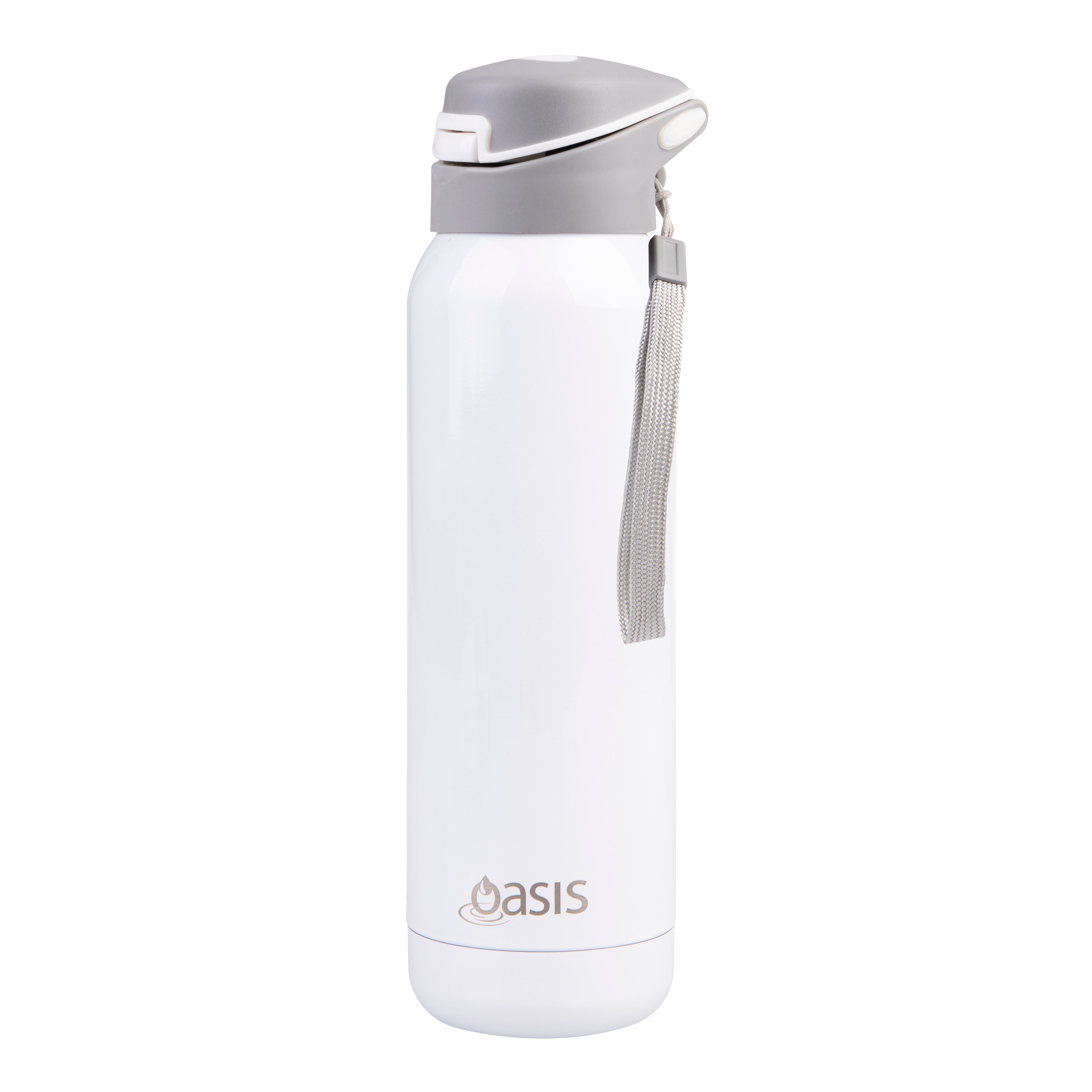 Oasis Double Wall Insulated Sports Bottle with Straw 500ml - White