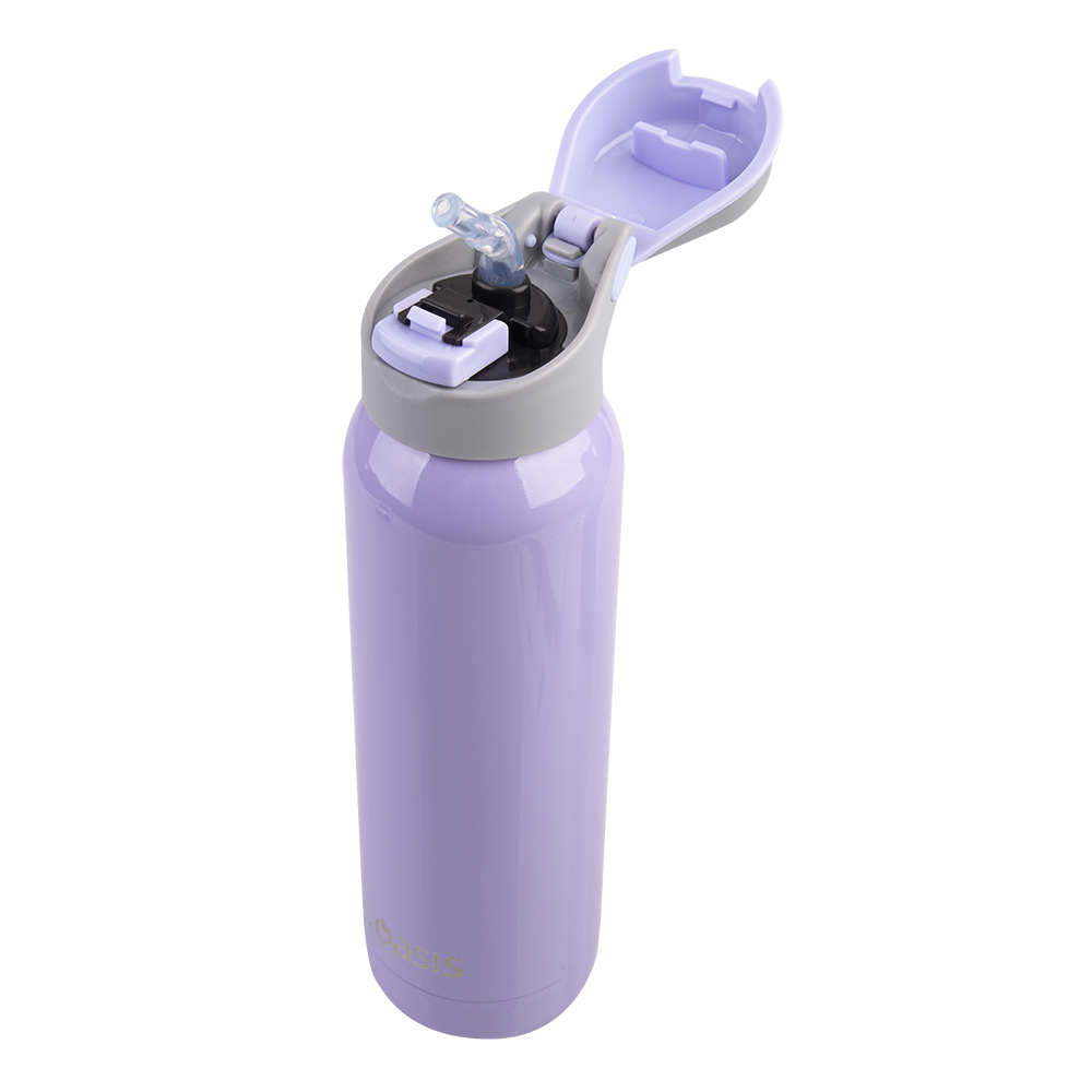 Oasis Double Wall Insulated Sports Bottle with Straw 500ml - Lilac