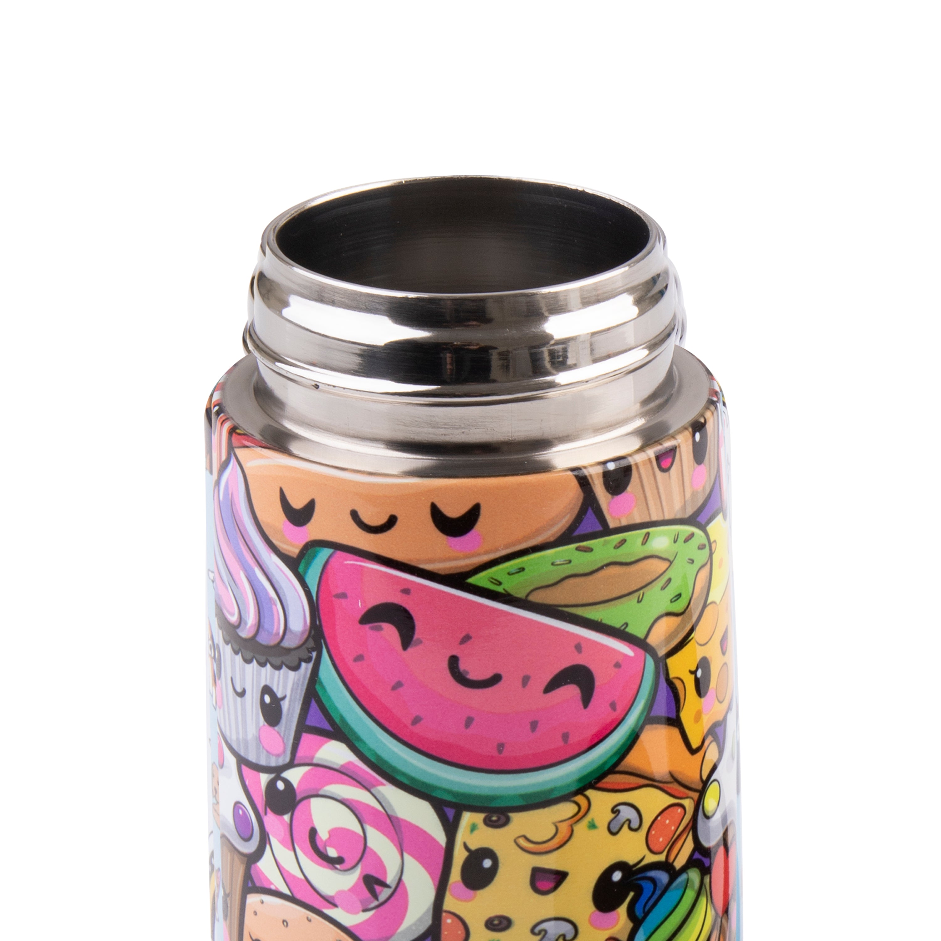 Oasis Stainless Steel Double Wall Kid's Drink Bottle with Sipper Straw 400ml - Squishies