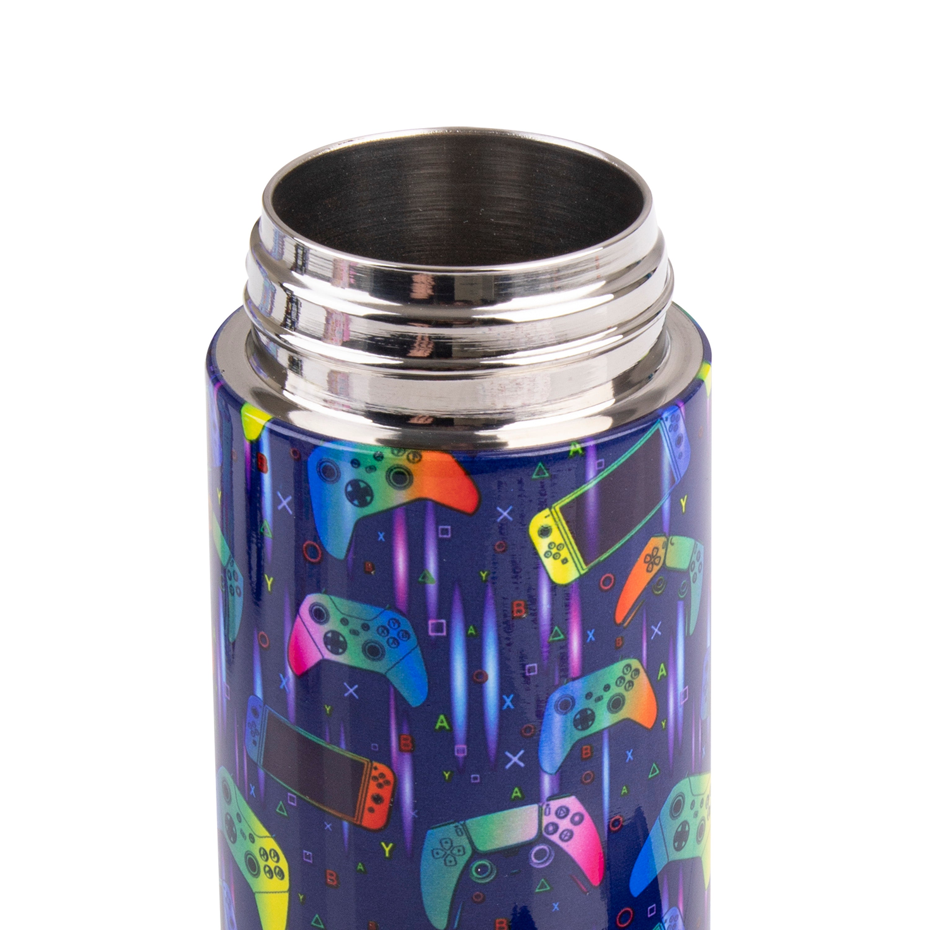 Oasis Stainless Steel Double Wall Kid's Drink Bottle with Sipper Straw 550ml - Gamer