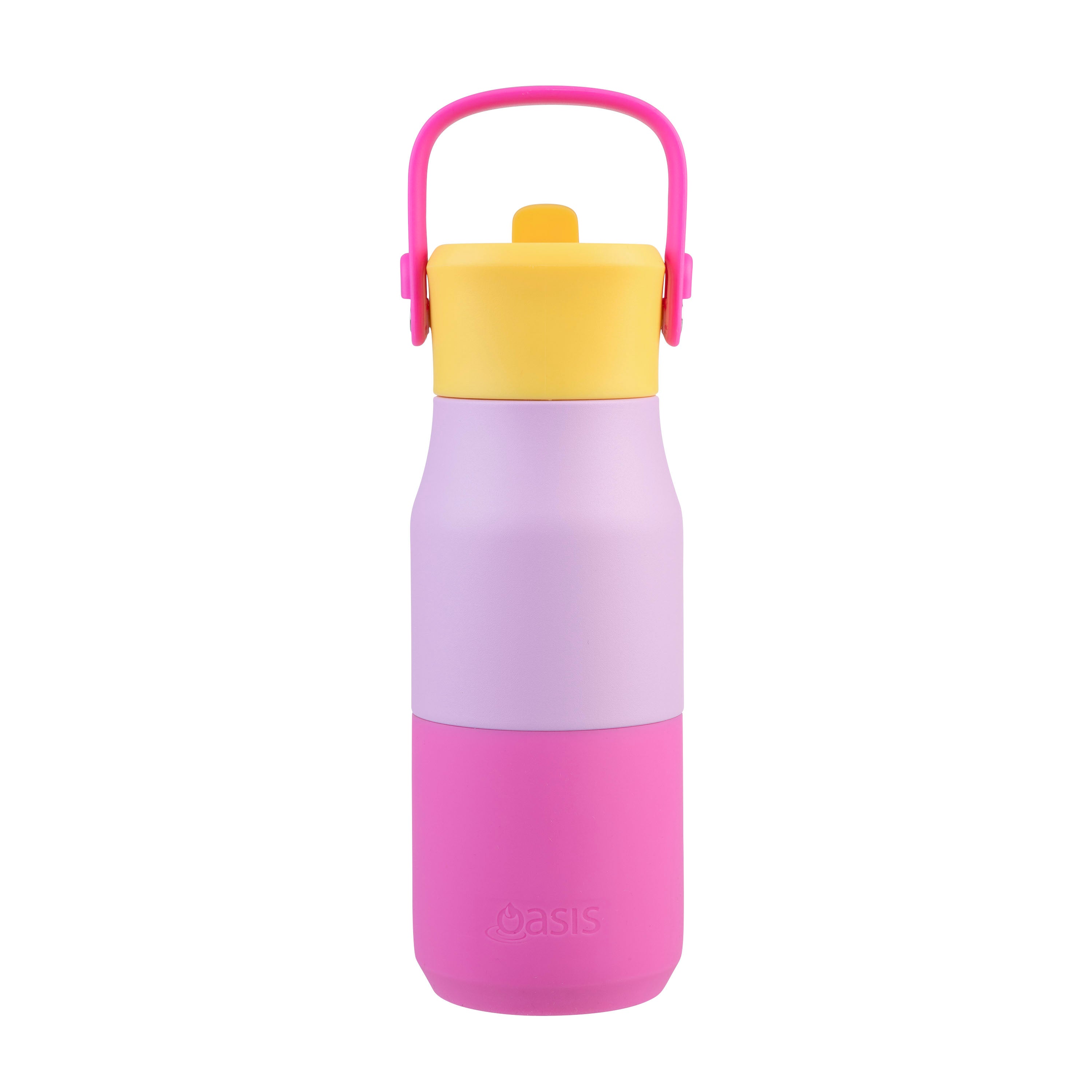 Oasis Stainless Steel Double Wall Drink Bottle with Sipper 400ml - Bubblegum Pink