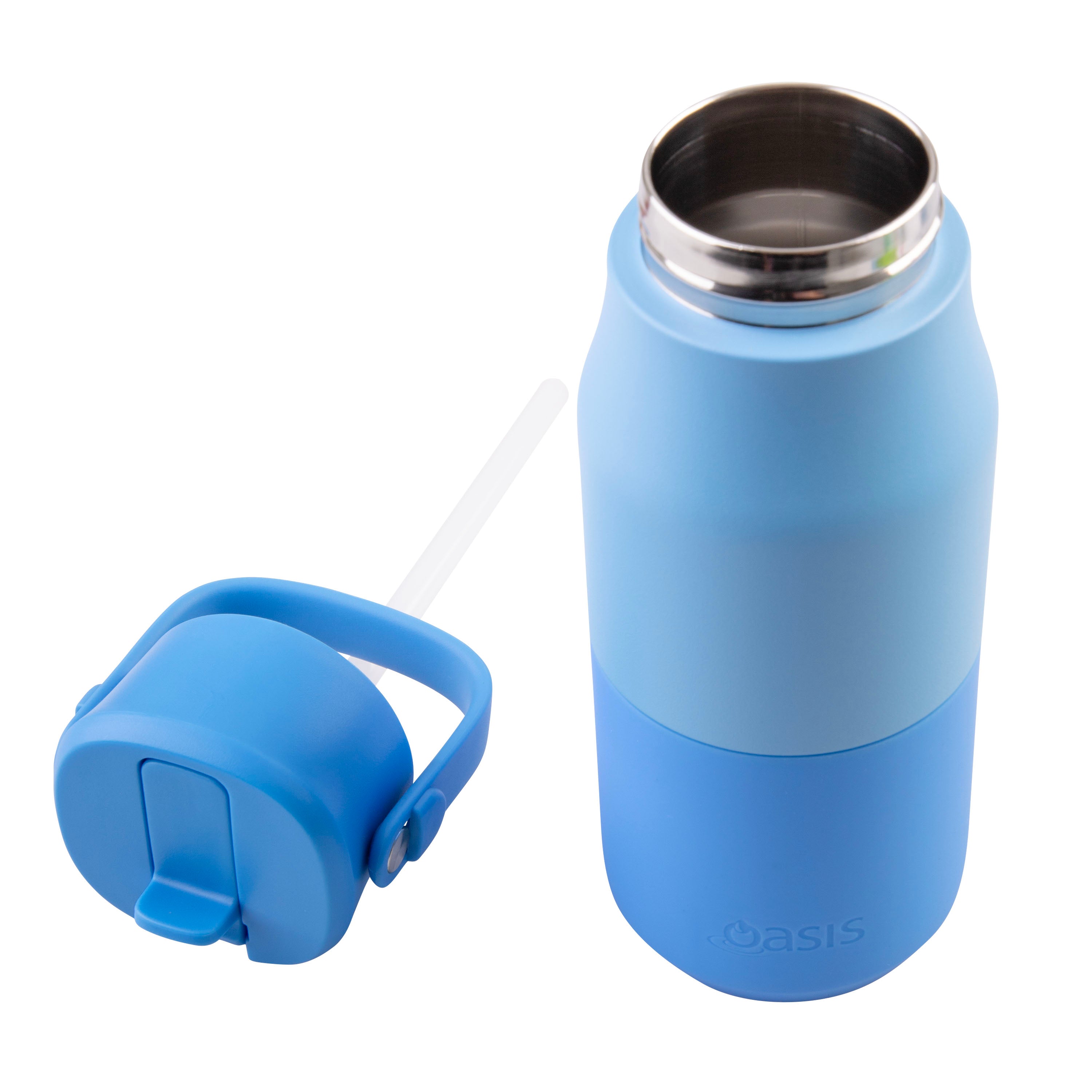 Oasis Stainless Steel Double Wall Drink Bottle with Sipper 400ml - Blue