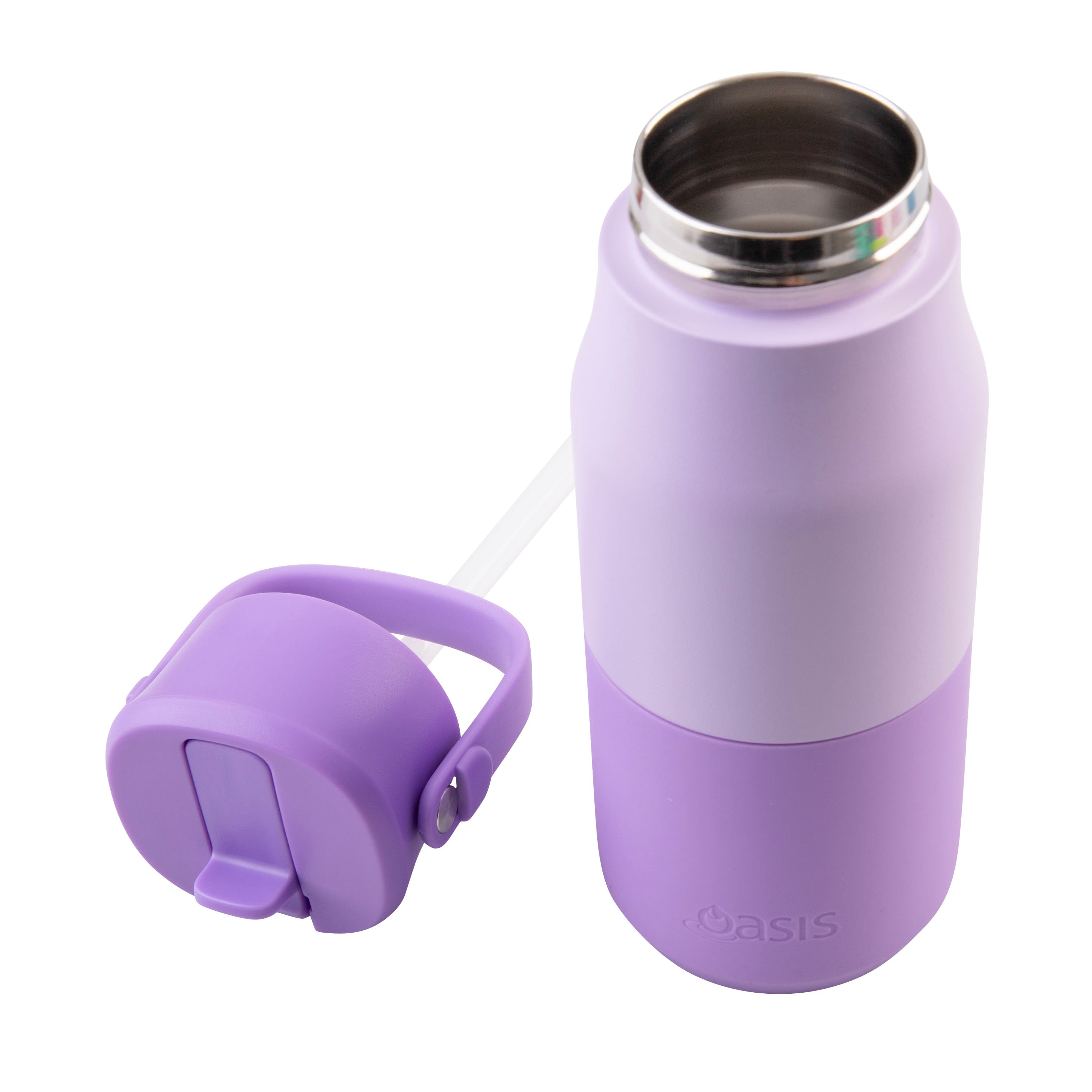 Oasis Stainless Steel Double Wall Drink Bottle with Sipper 400ml - Lilac