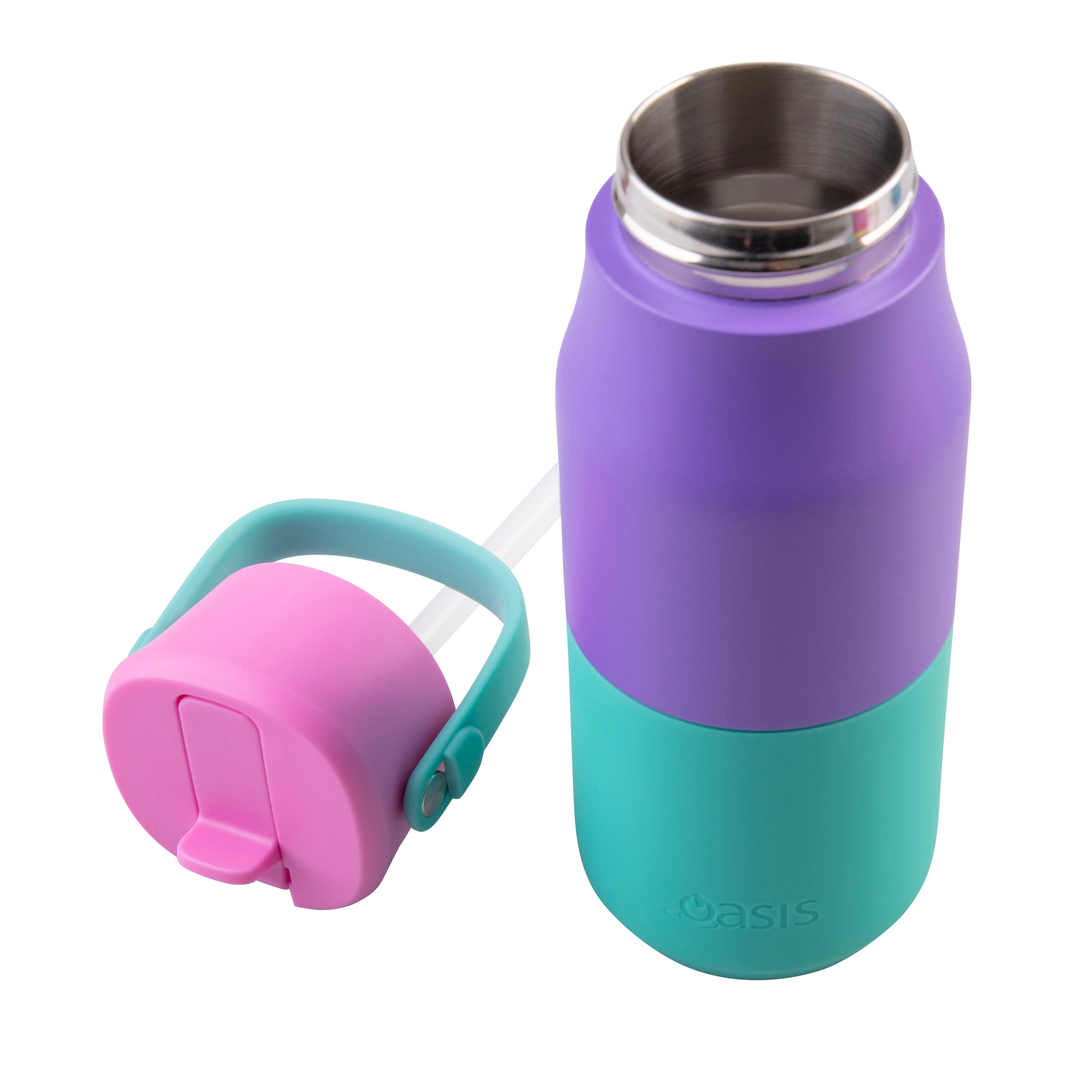 Oasis Stainless Steel Double Wall Drink Bottle with Sipper 400ml - Mermaid Purple
