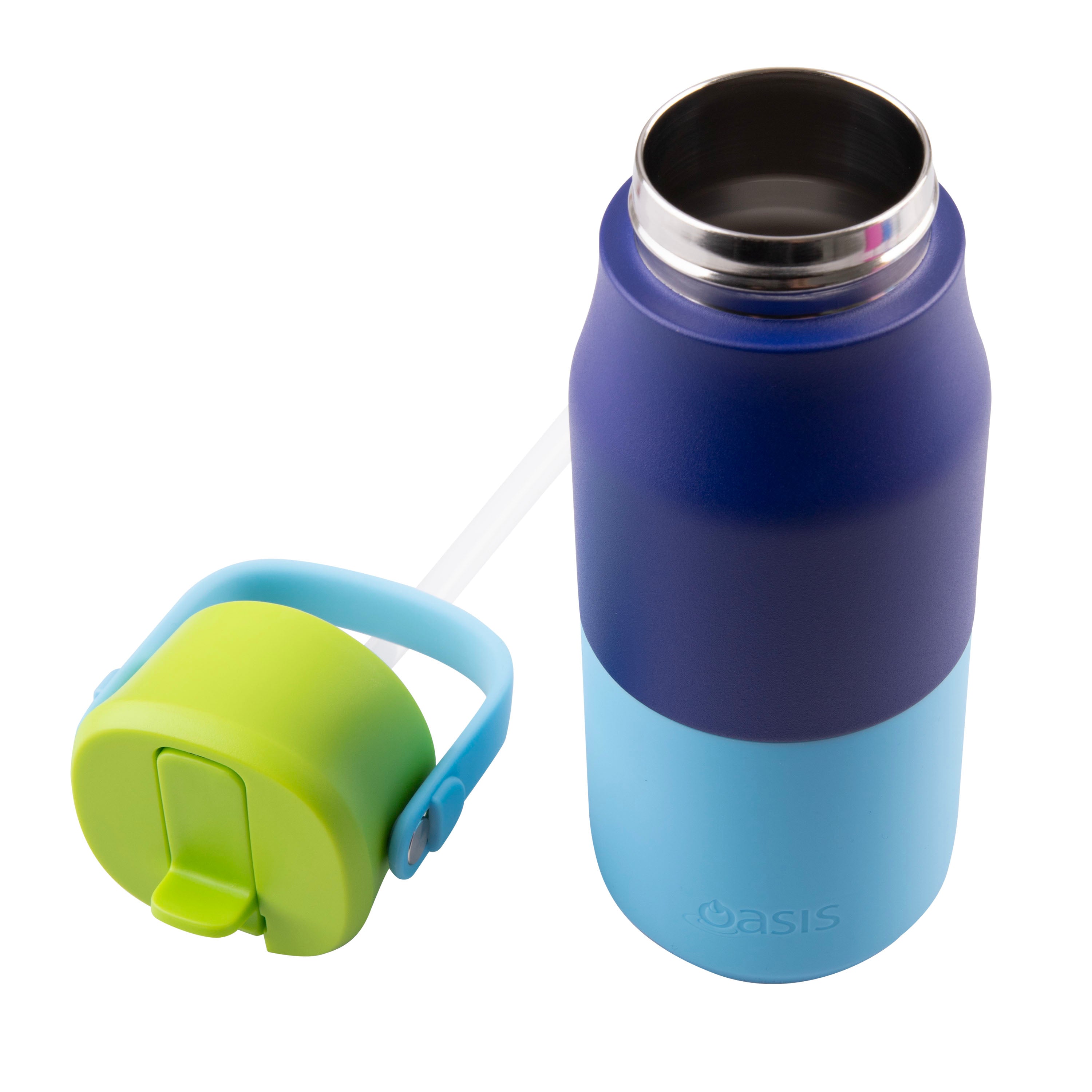 Oasis Stainless Steel Double Wall Drink Bottle with Sipper 400ml - Peacock Blue