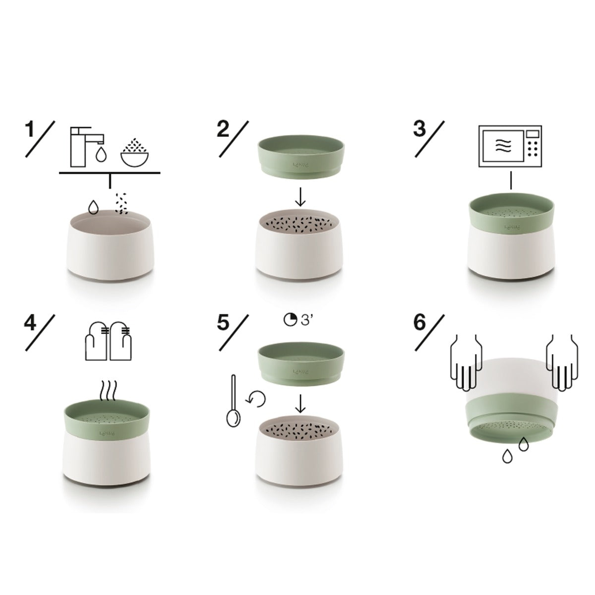 Lékué Quick Quinoa and Rice Cooker 1L Green