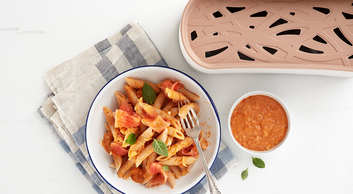 Lékué Quick Pasta Recipes Cooker 1.5L Terracotta Pink