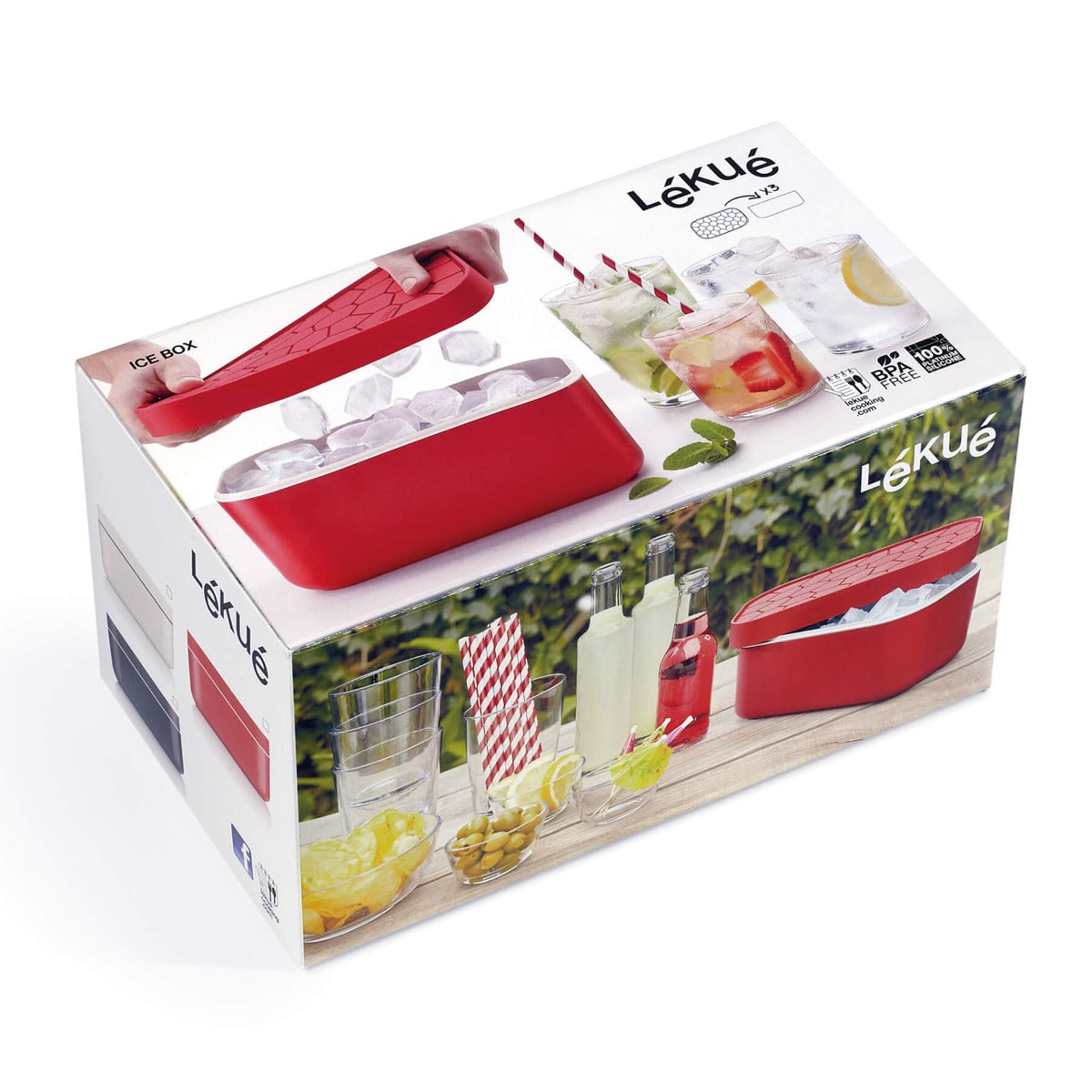 Lékué Ice Box Tray 1.8L Red