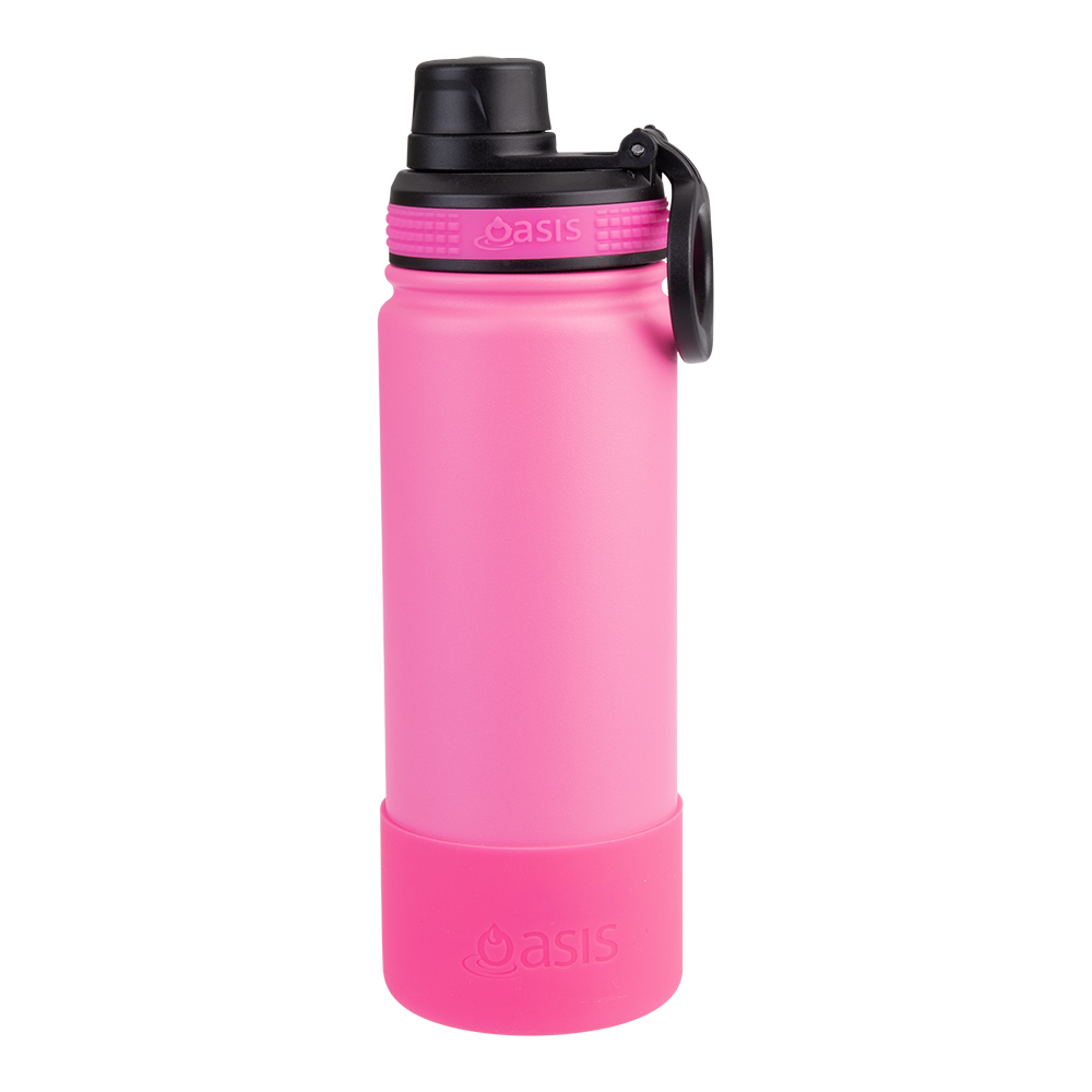 Oasis Silicone Bumper To Fit Challenger Bottle 550ml - Neon Pink