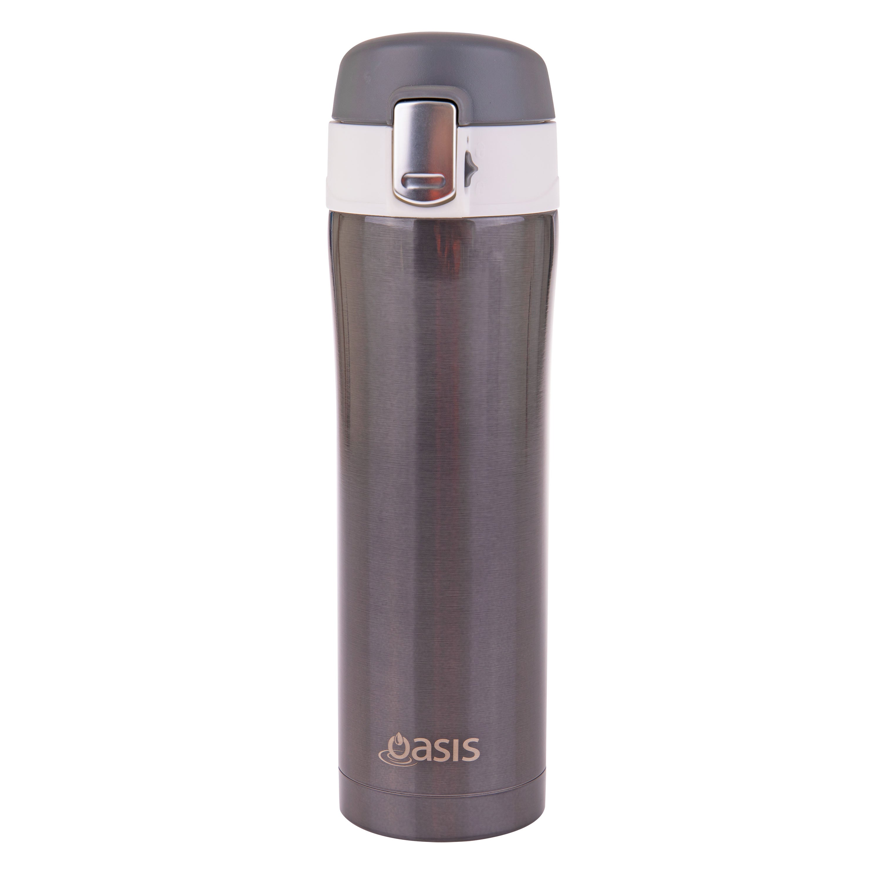 Oasis Stainless Steel Flip-Top Vacuum Flask 450ml - Gunmetal