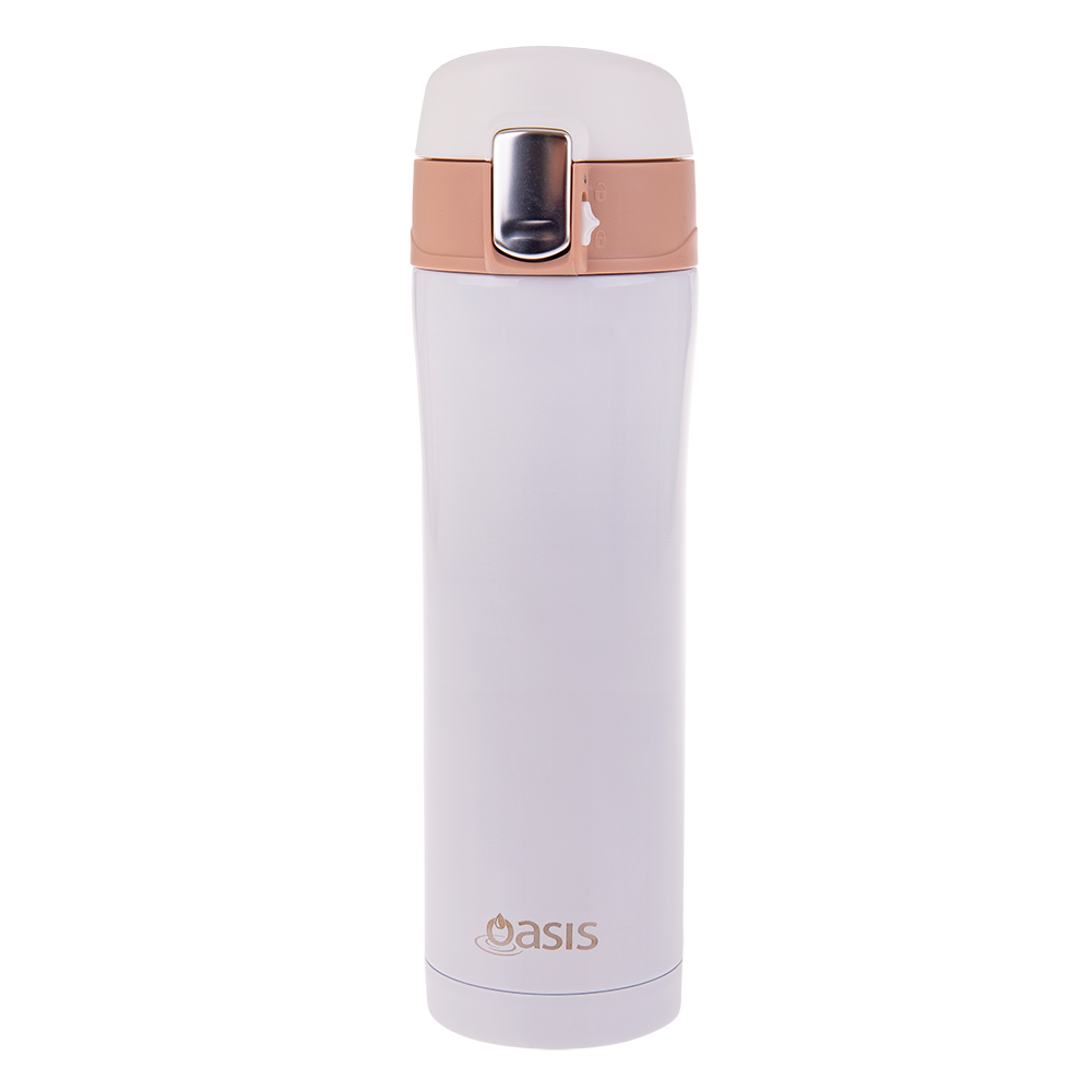 Oasis Stainless Steel Flip-Top Vacuum Flask 450ml - White