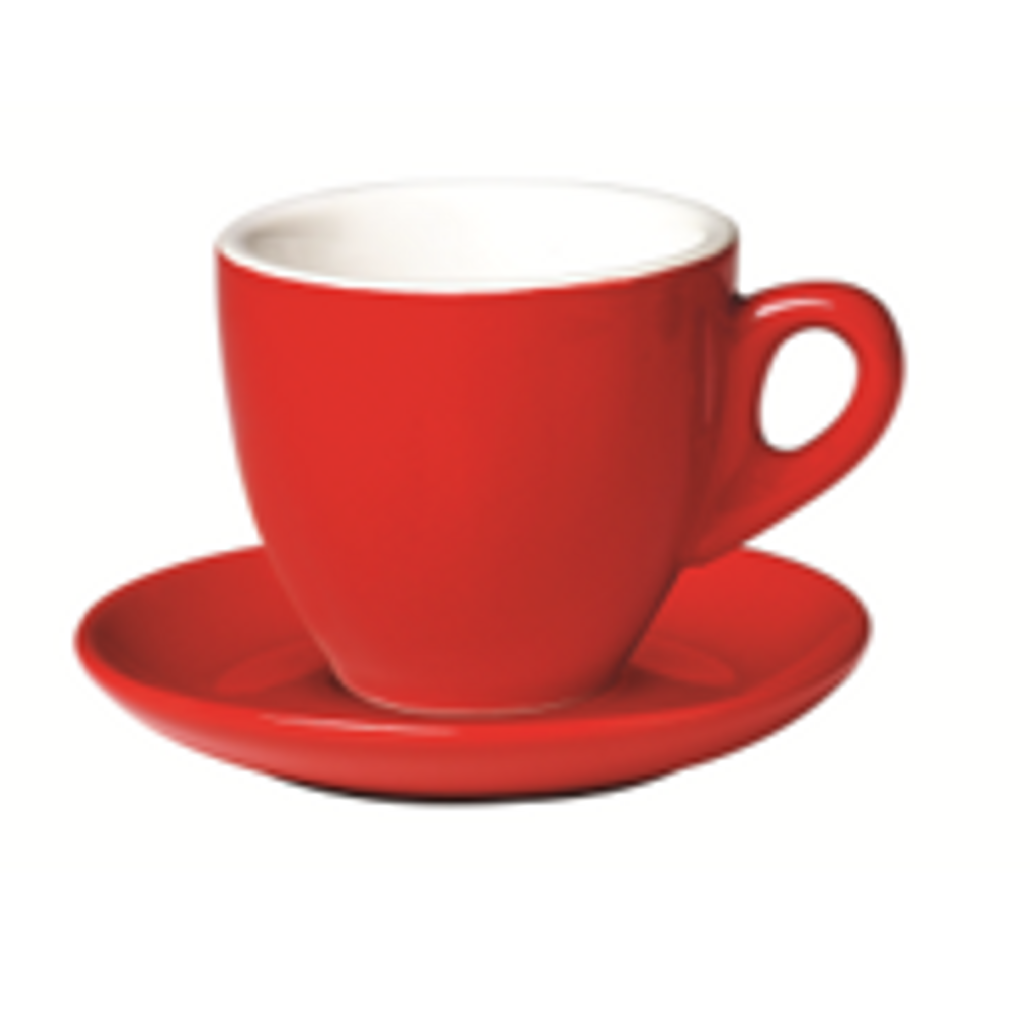 Incasa Belly Cappuccino Cup and Saucer Red (200ml) 6 Pack