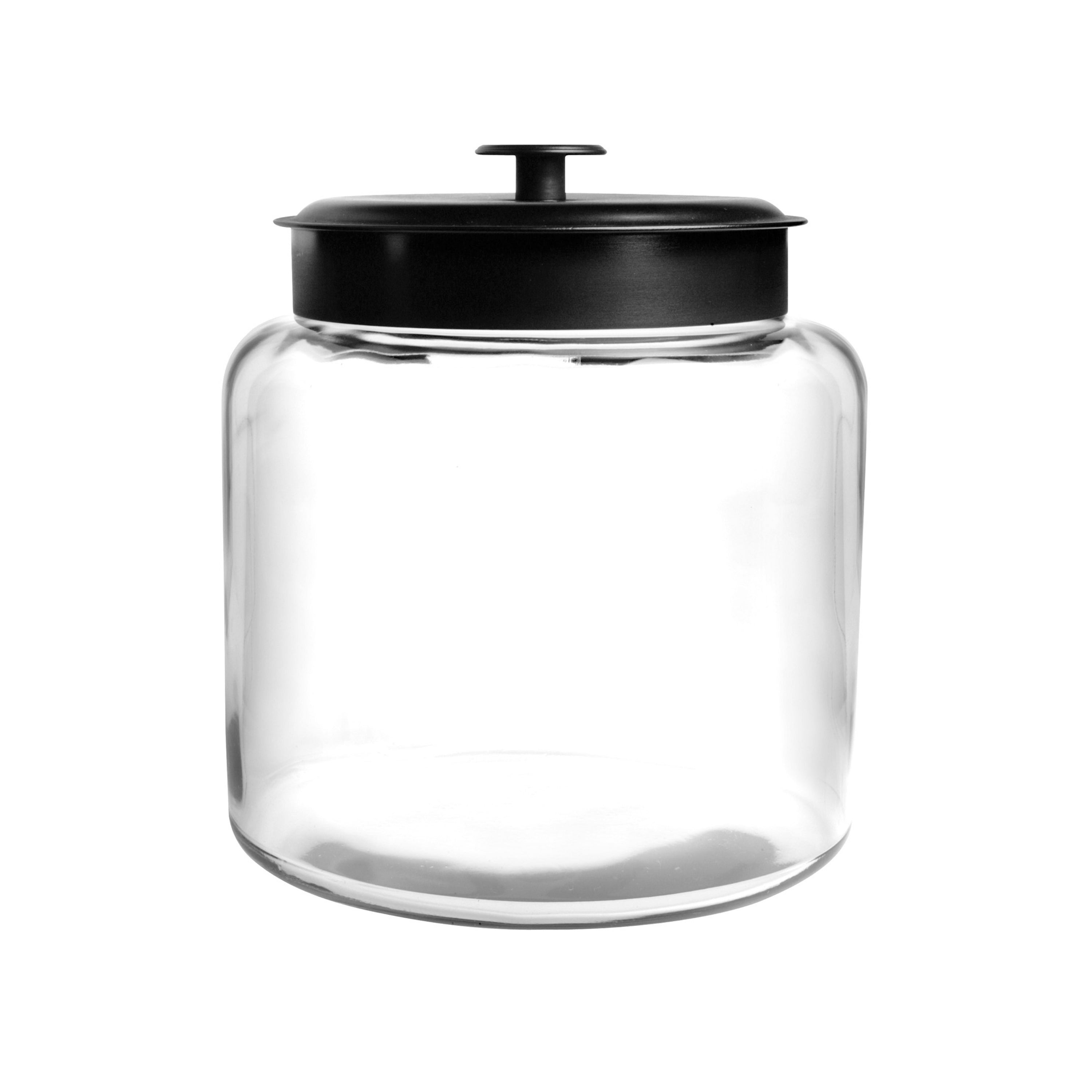 Anchor Hocking Montana Glass Jar with Black Metal Lid 5.6L