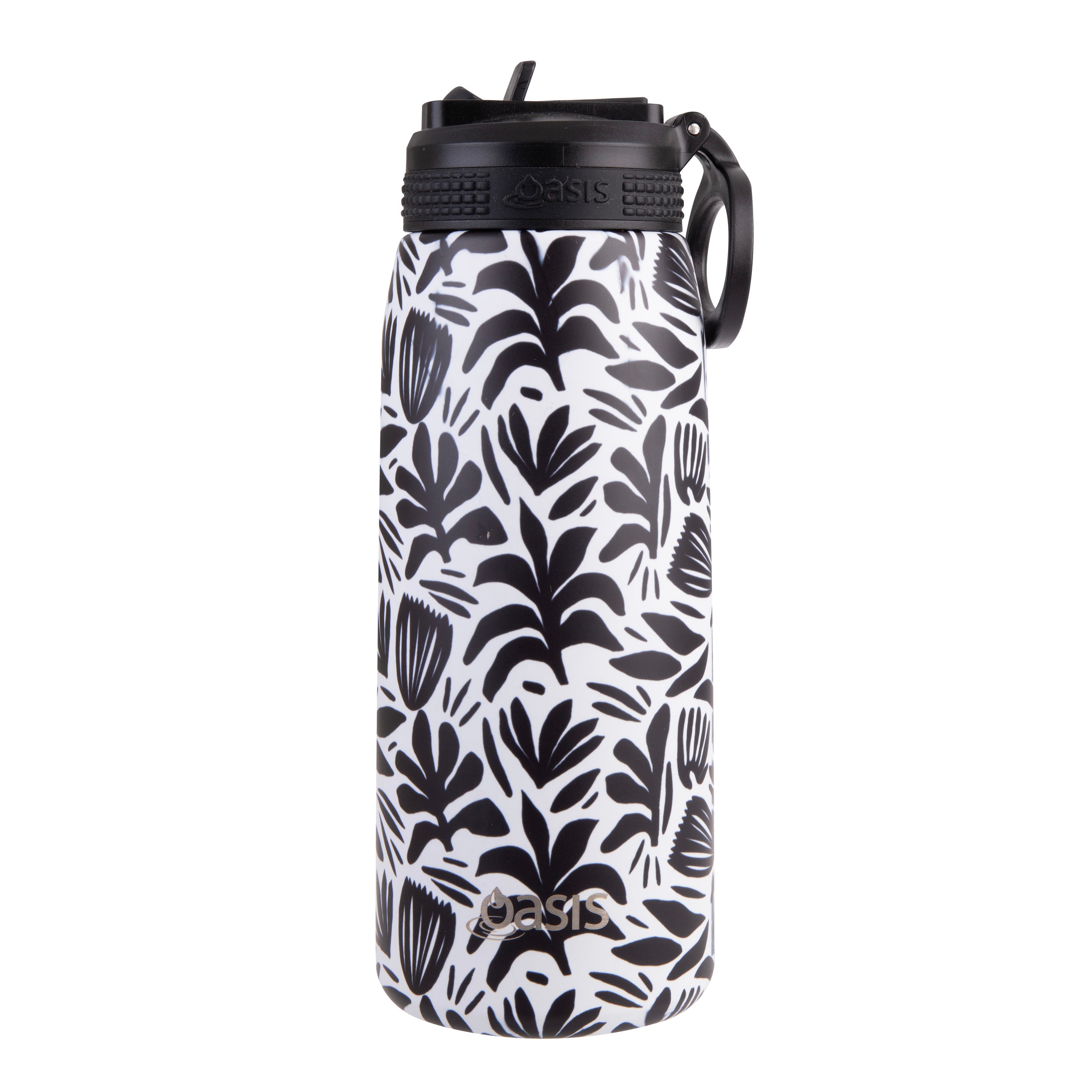 Oasis Double Wall Sports Bottle with Sipper Straw 780ml - Mono. Blooms