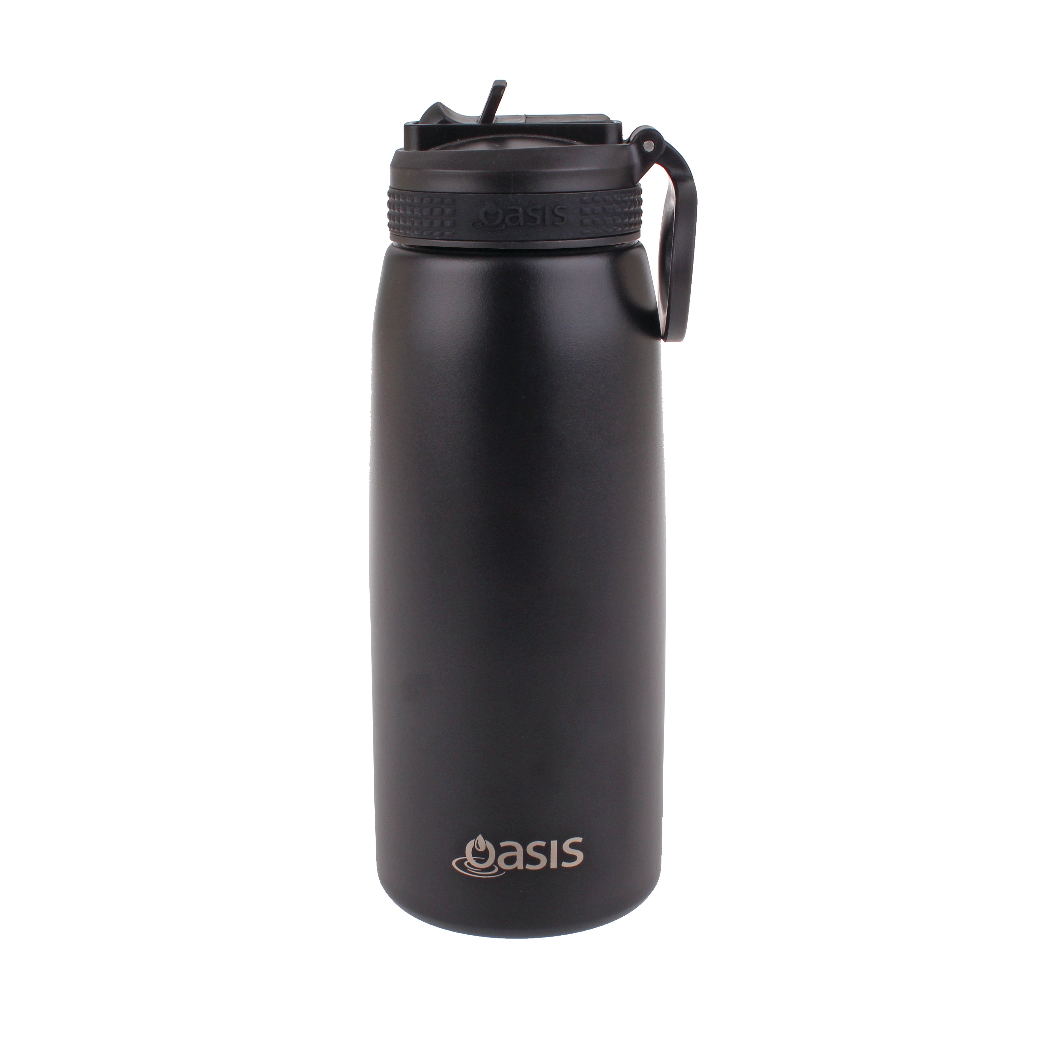 Oasis Double Wall Sports Bottle with Sipper Straw 780ml - Black