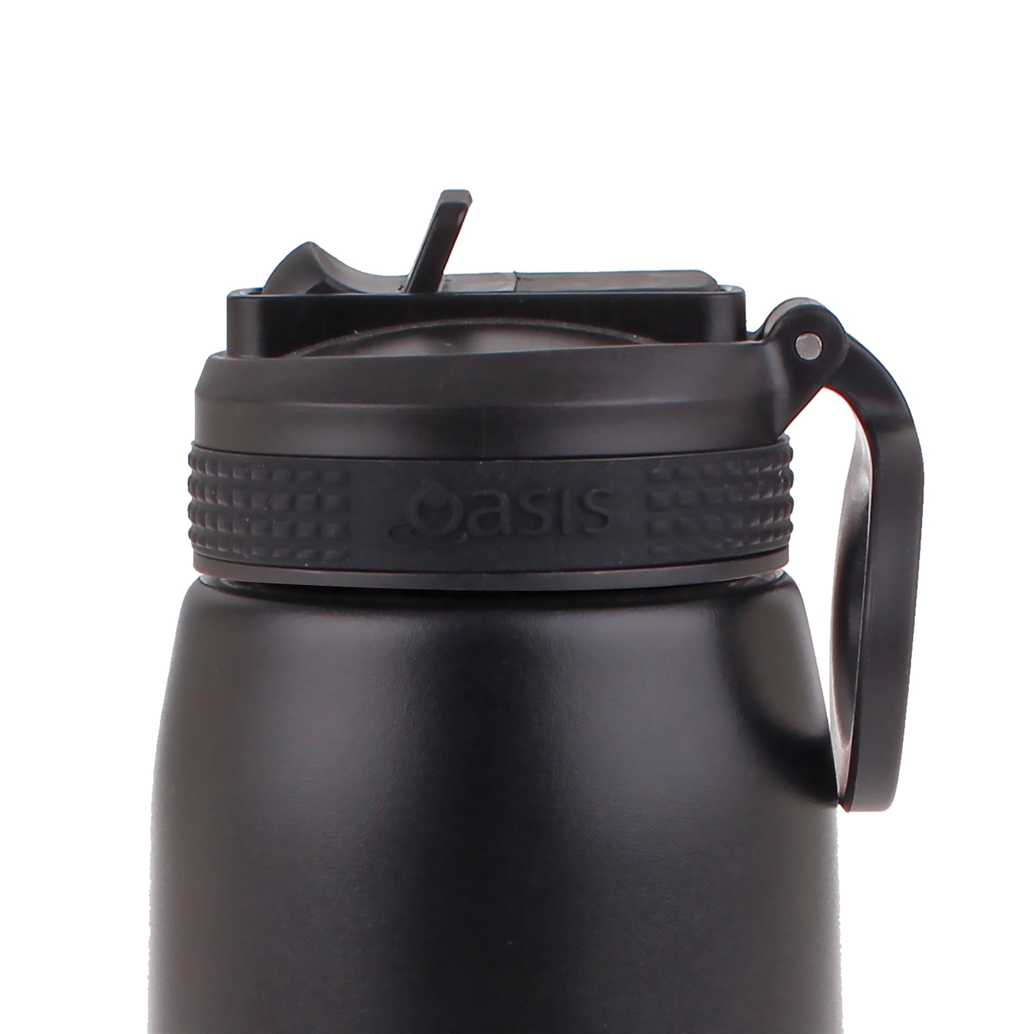 Oasis Double Wall Sports Bottle with Sipper Straw 780ml - Black