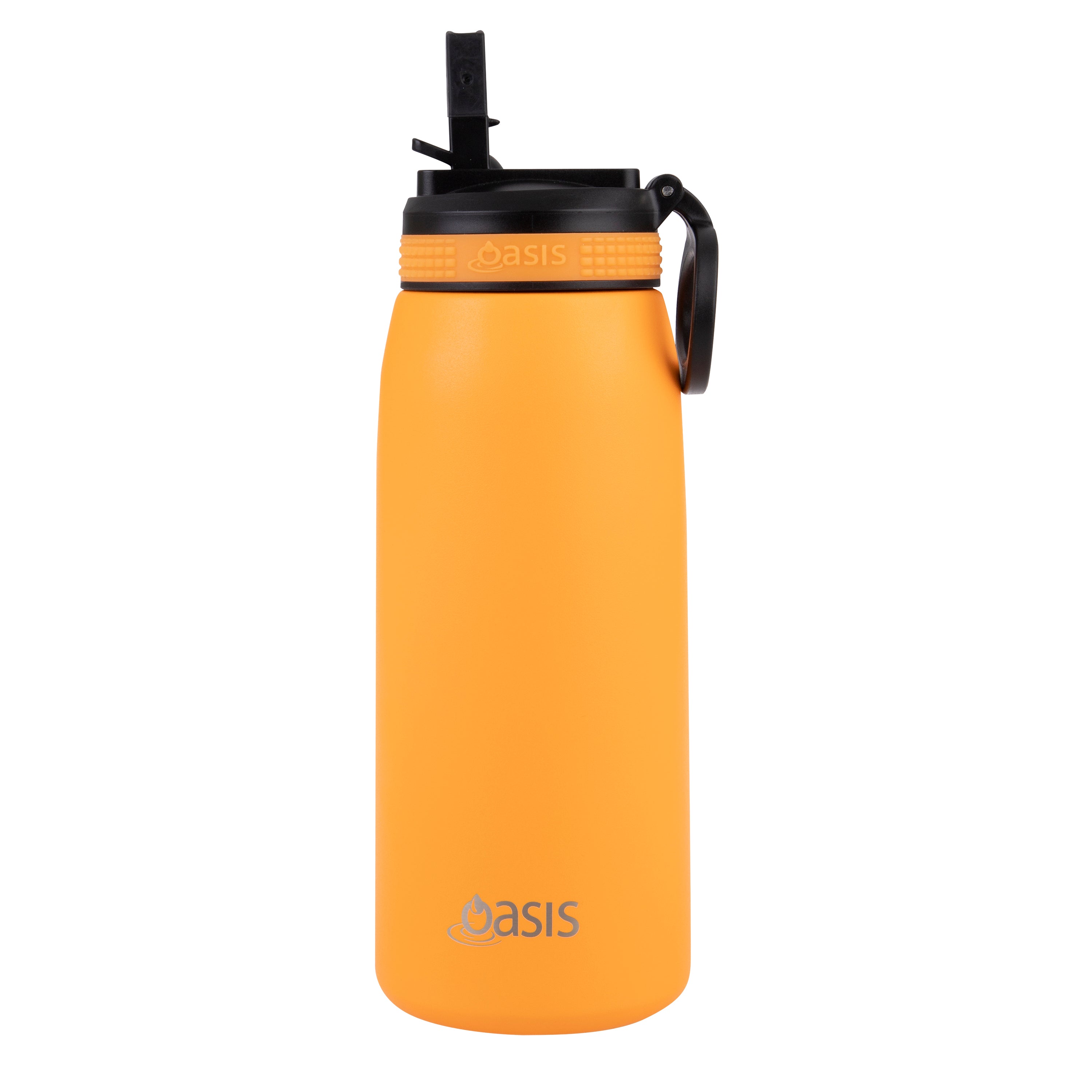 Oasis Double Wall Sports Bottle with Sipper Straw 780ml - Neon Orange