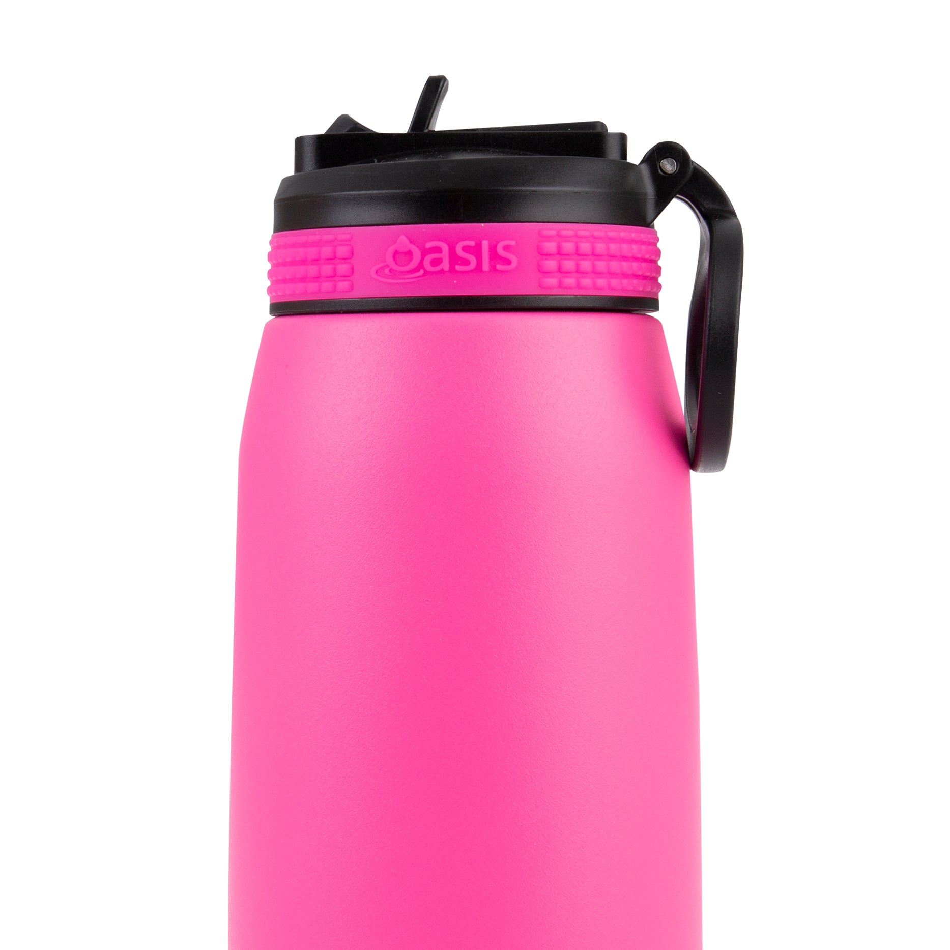 Oasis Double Wall Sports Bottle with Sipper Straw 780ml - Neon Pink