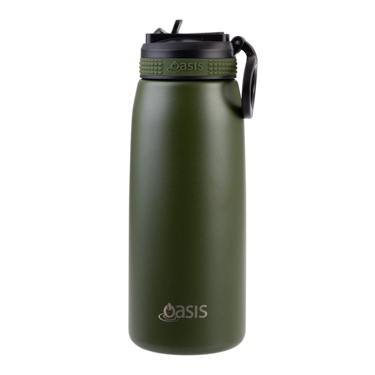 Oasis Double Wall Sports Bottle with Sipper Straw 780ml - Forest Green