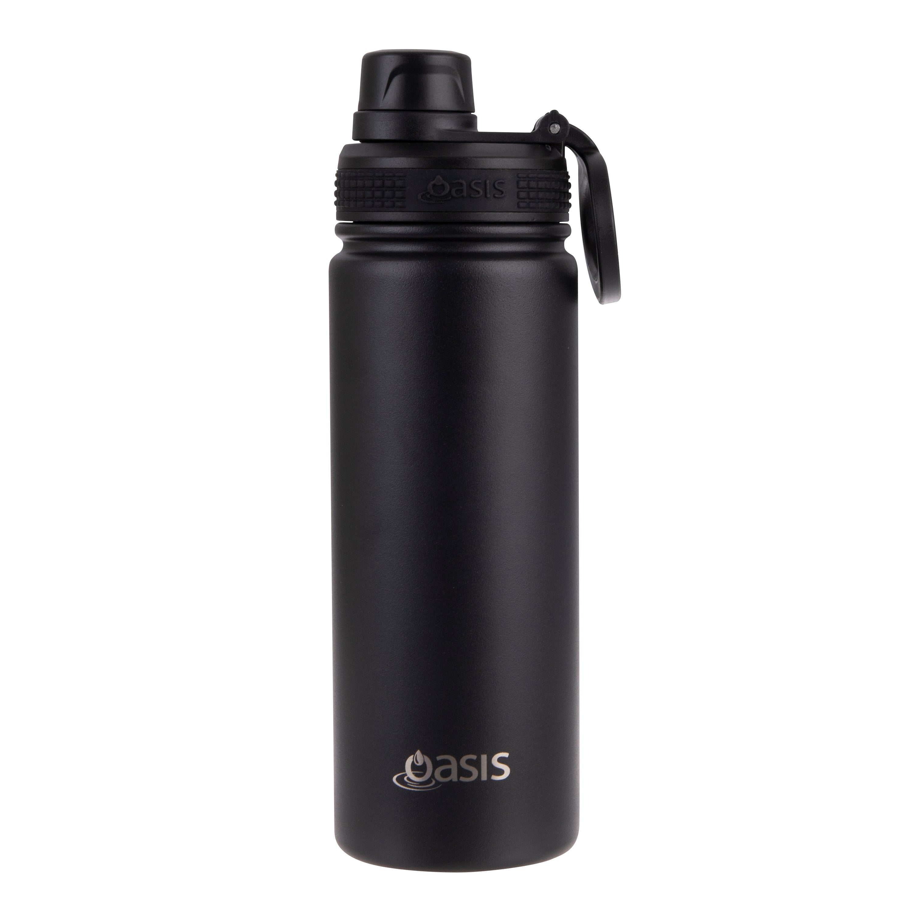 Oasis Challenger Double Wall Sports Bottle with Screw Cap 550ml - Black