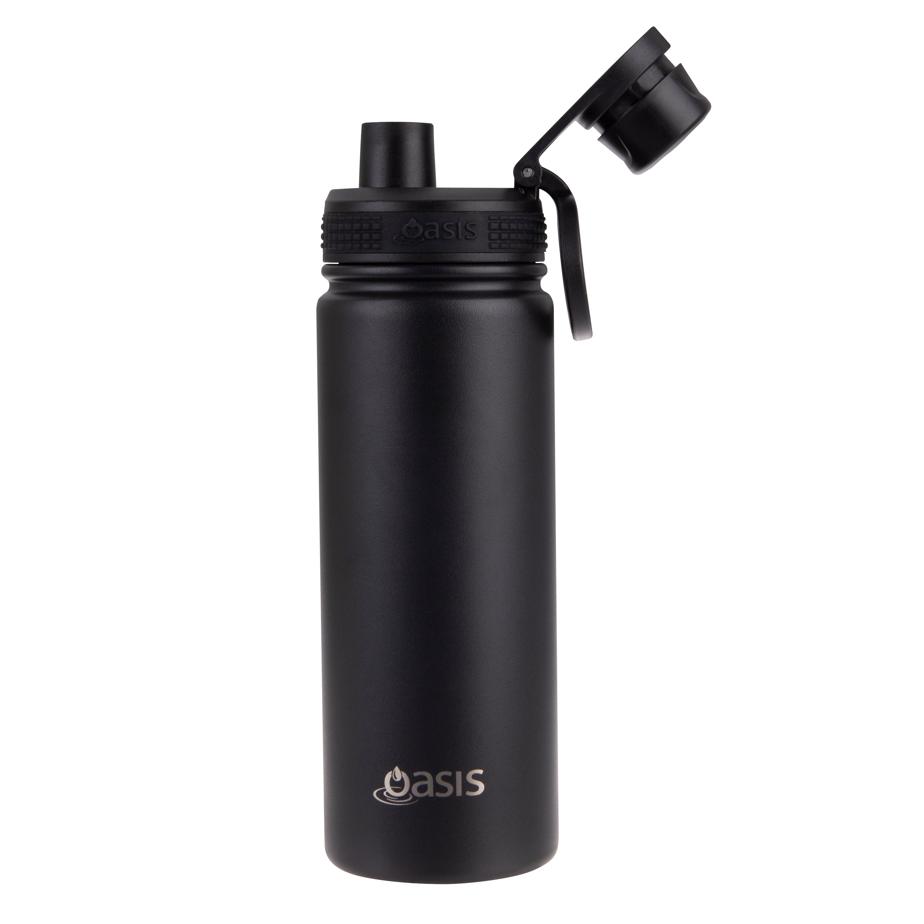 Oasis Challenger Double Wall Sports Bottle with Screw Cap 550ml - Black