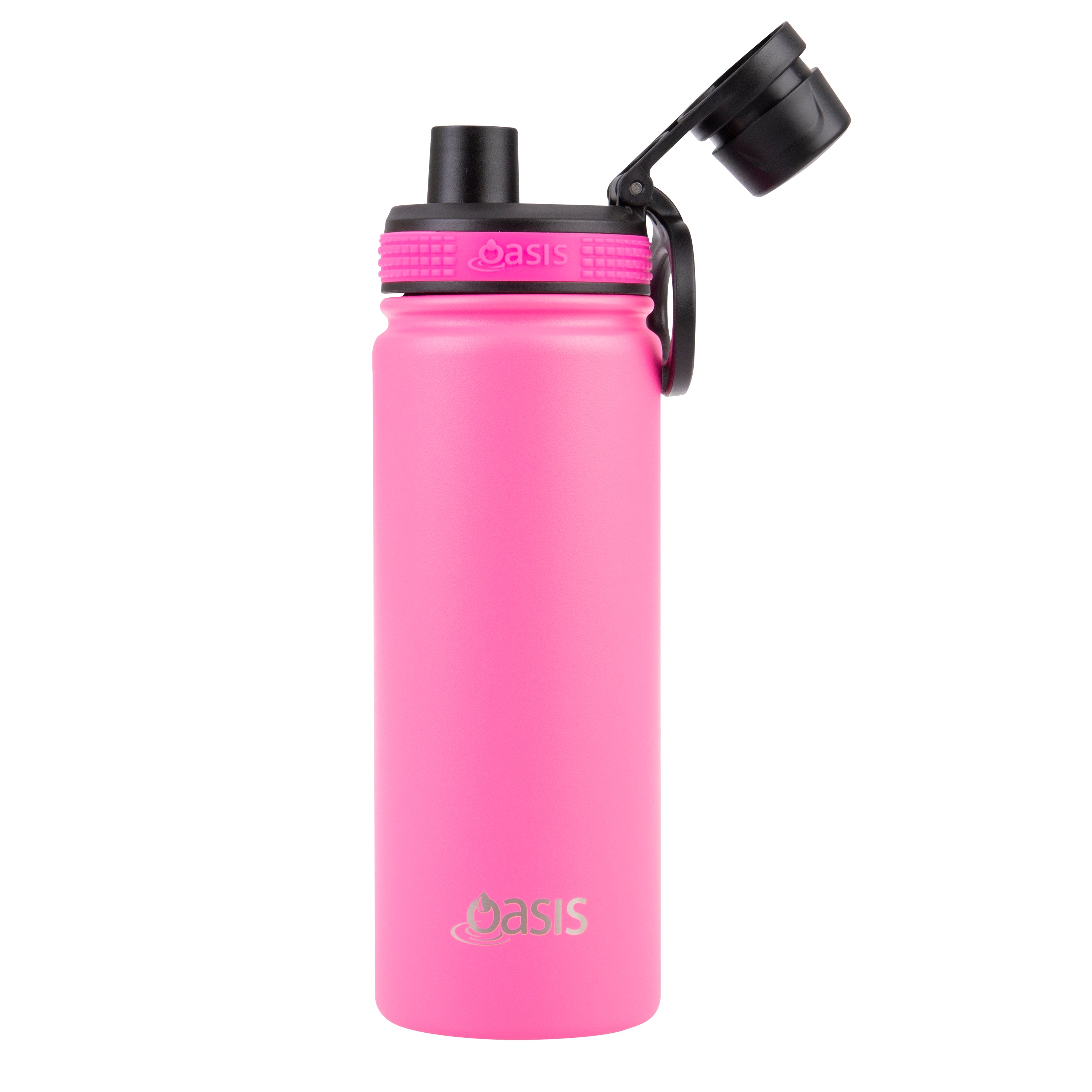 Oasis Challenger Double Wall Sports Bottle with Screw Cap 550ml - Neon Pink