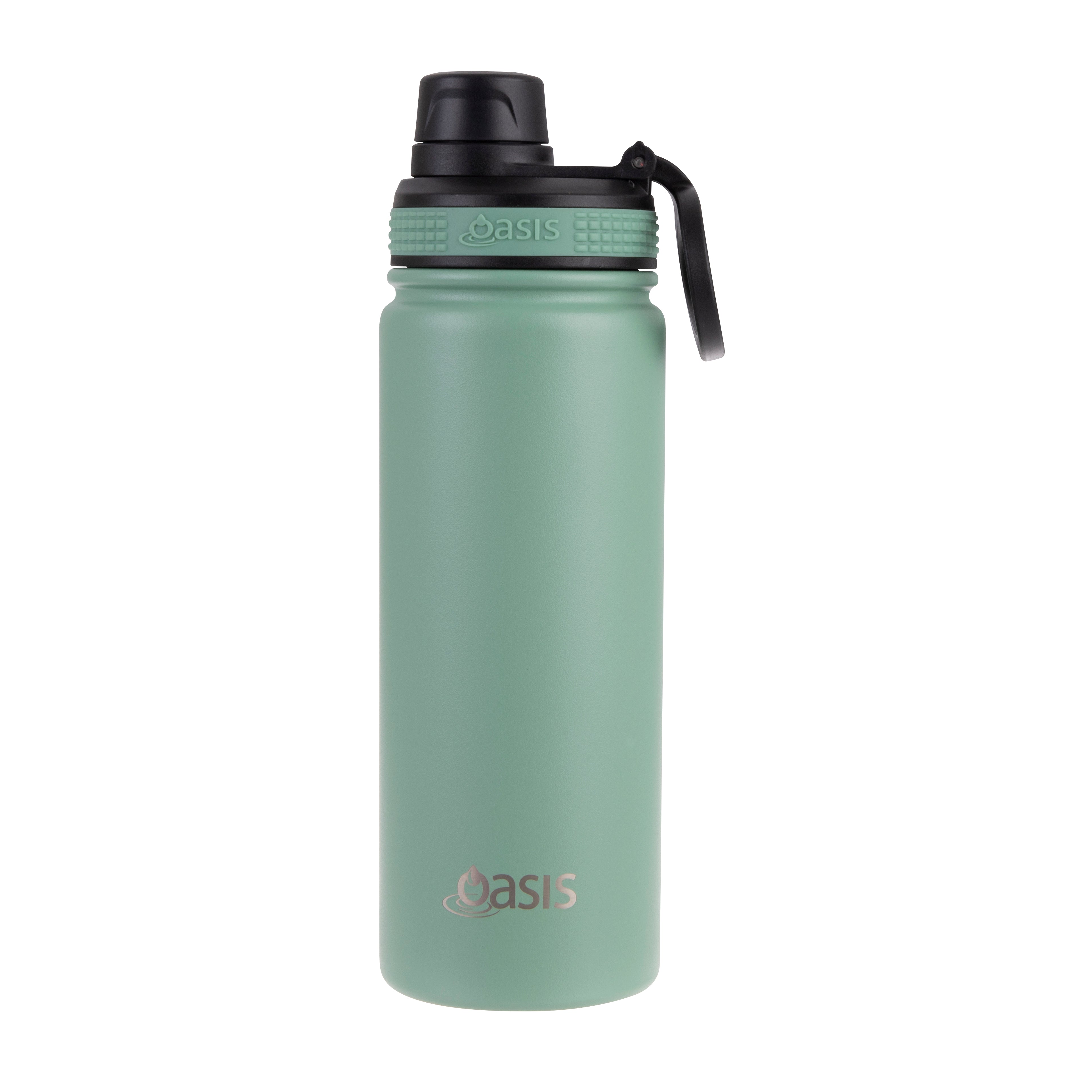 Oasis Challenger Double Wall Sports Bottle with Screw Cap 550ml - Sage Green