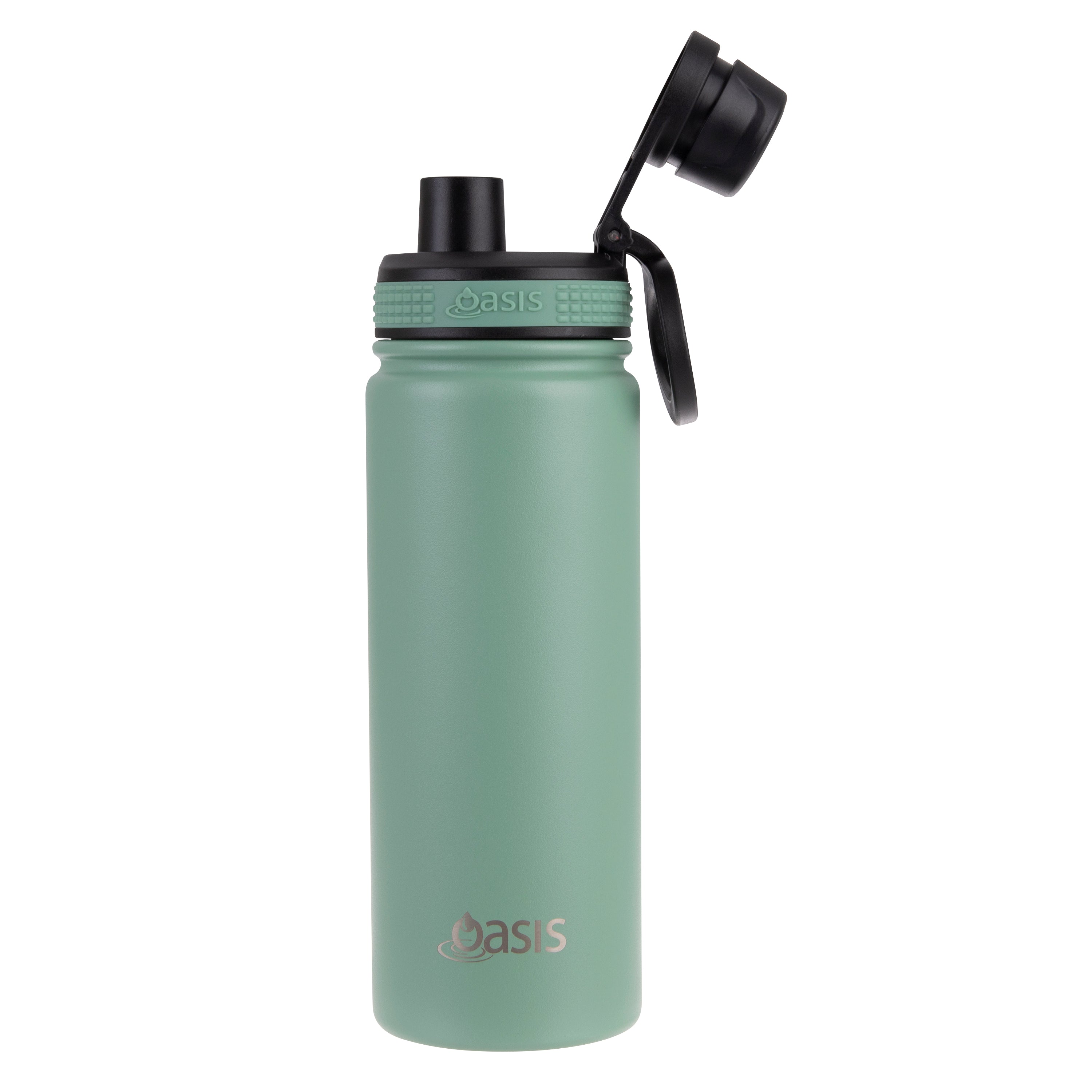 Oasis Challenger Double Wall Sports Bottle with Screw Cap 550ml - Sage Green