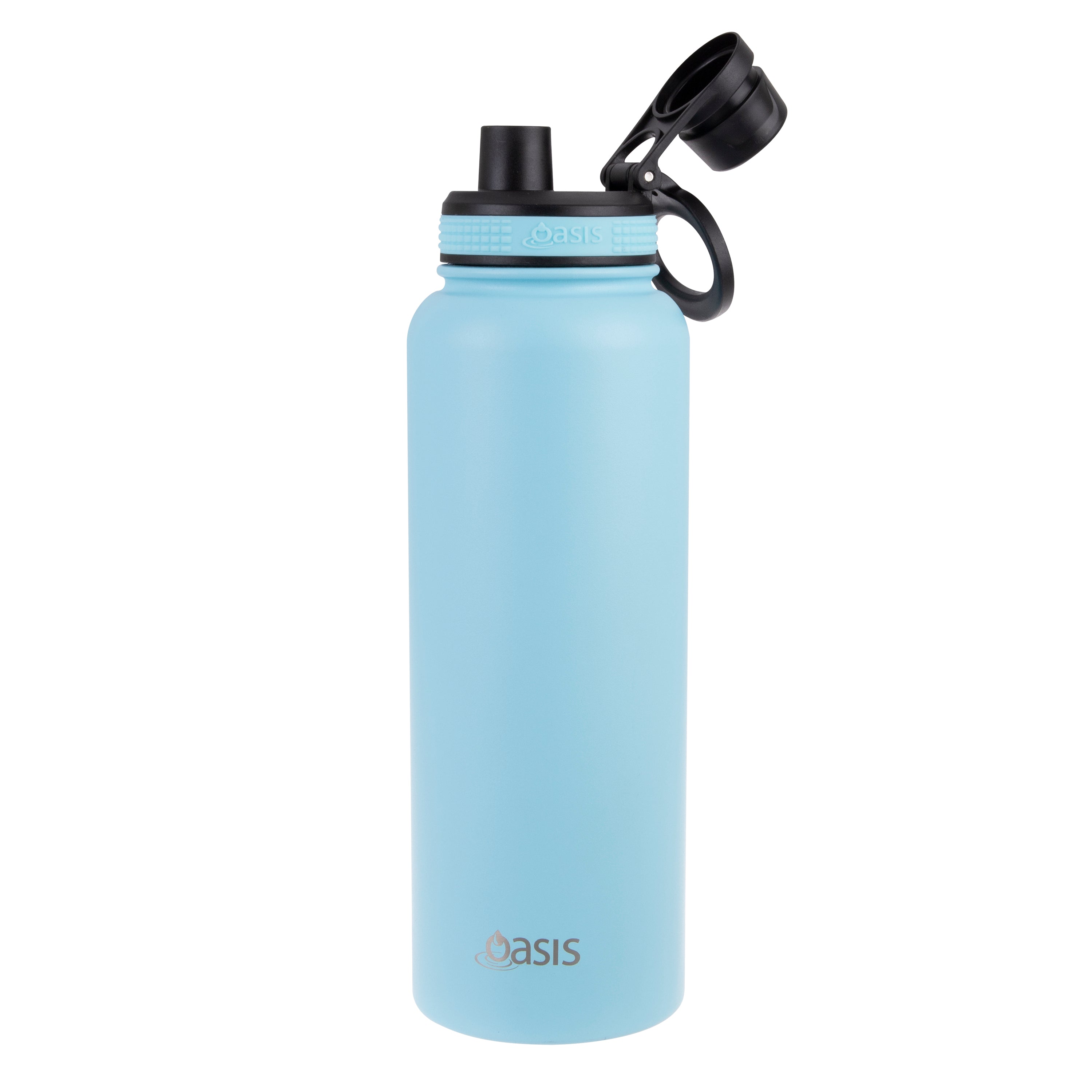 Oasis Challenger Double Wall Sports Bottle with Screw Cap 1.1L - Island Blue