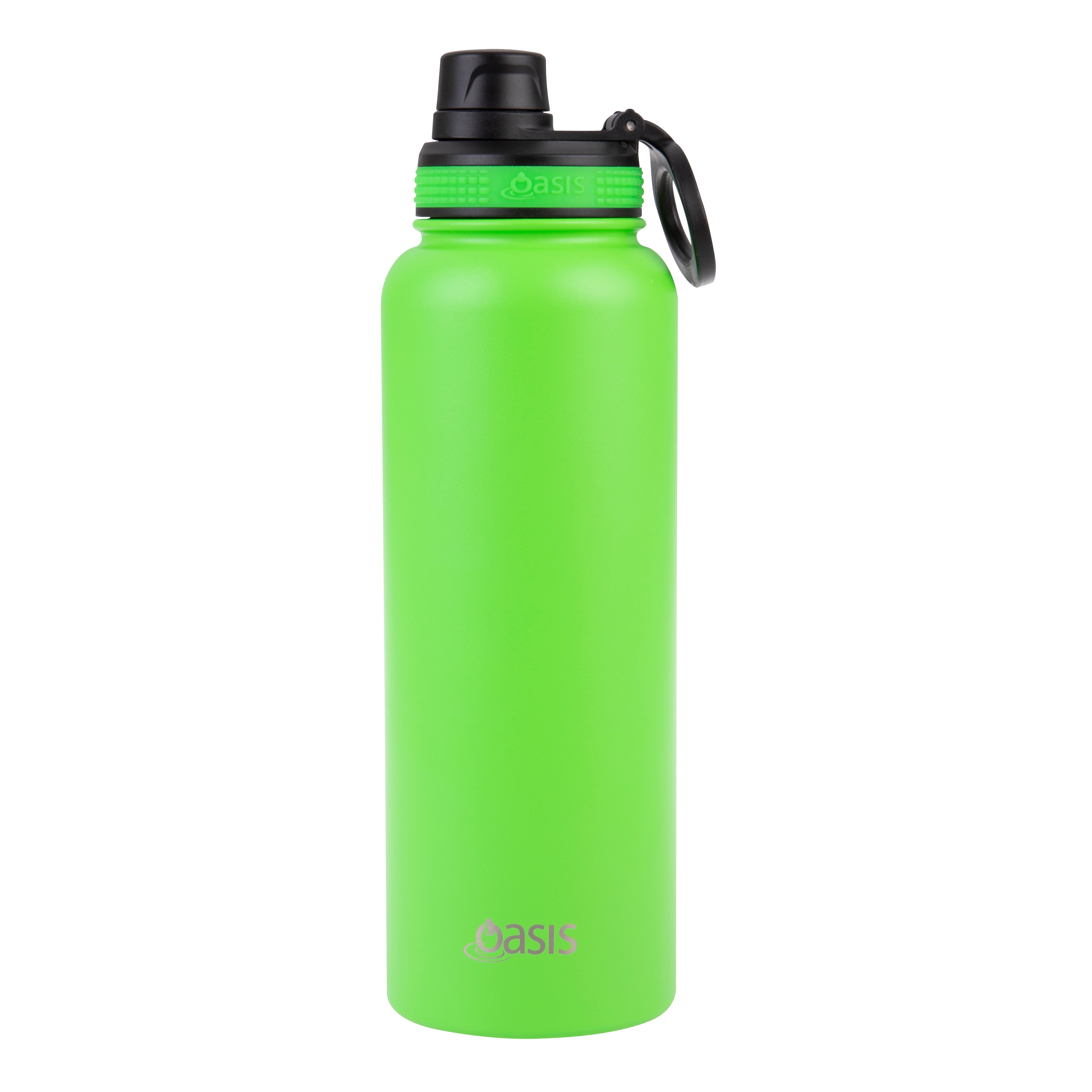 Oasis Challenger Double Wall Sports Bottle with Screw Cap 1.1L - Neon Green