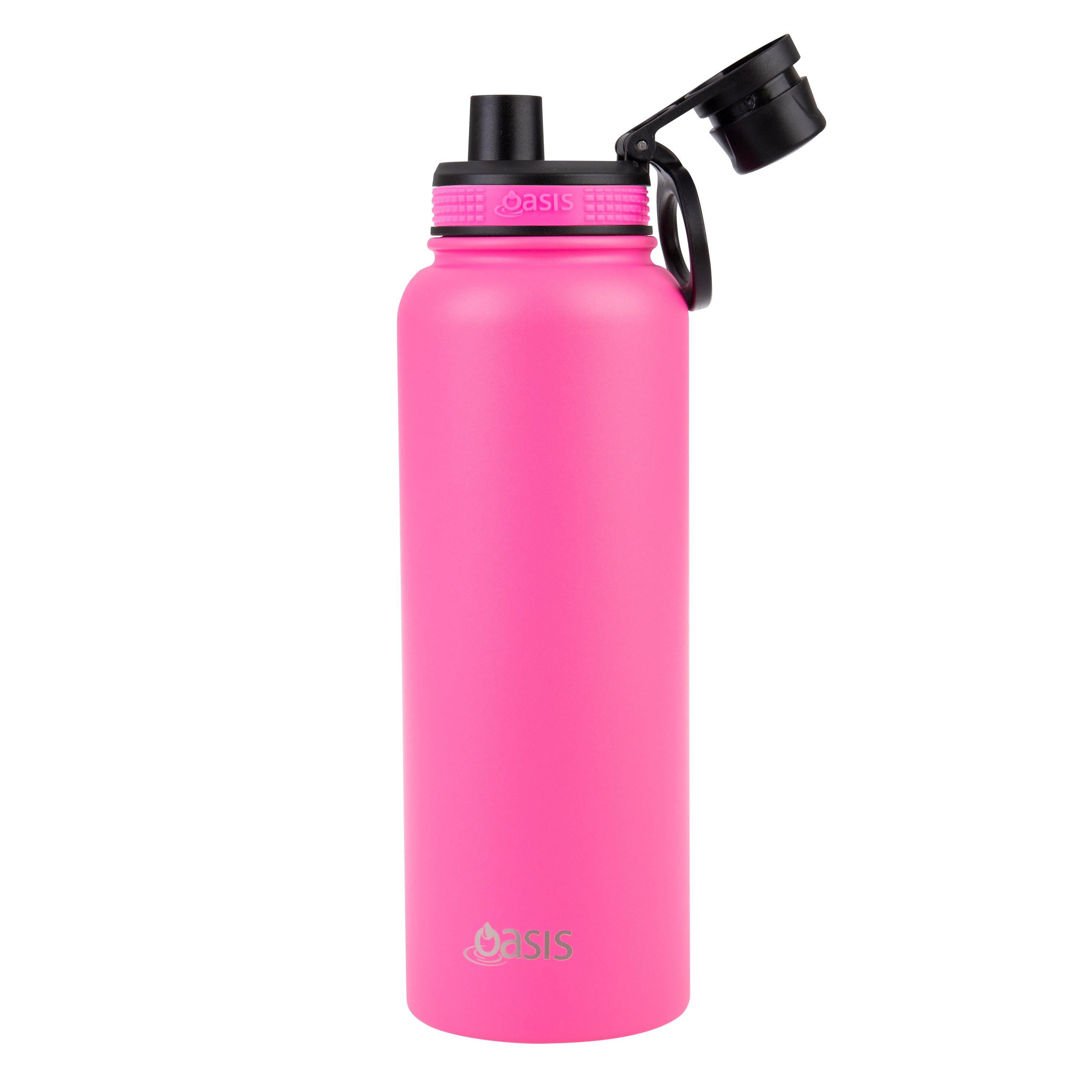 Oasis Challenger Double Wall Sports Bottle with Screw Cap 1.1L - Neon Pink