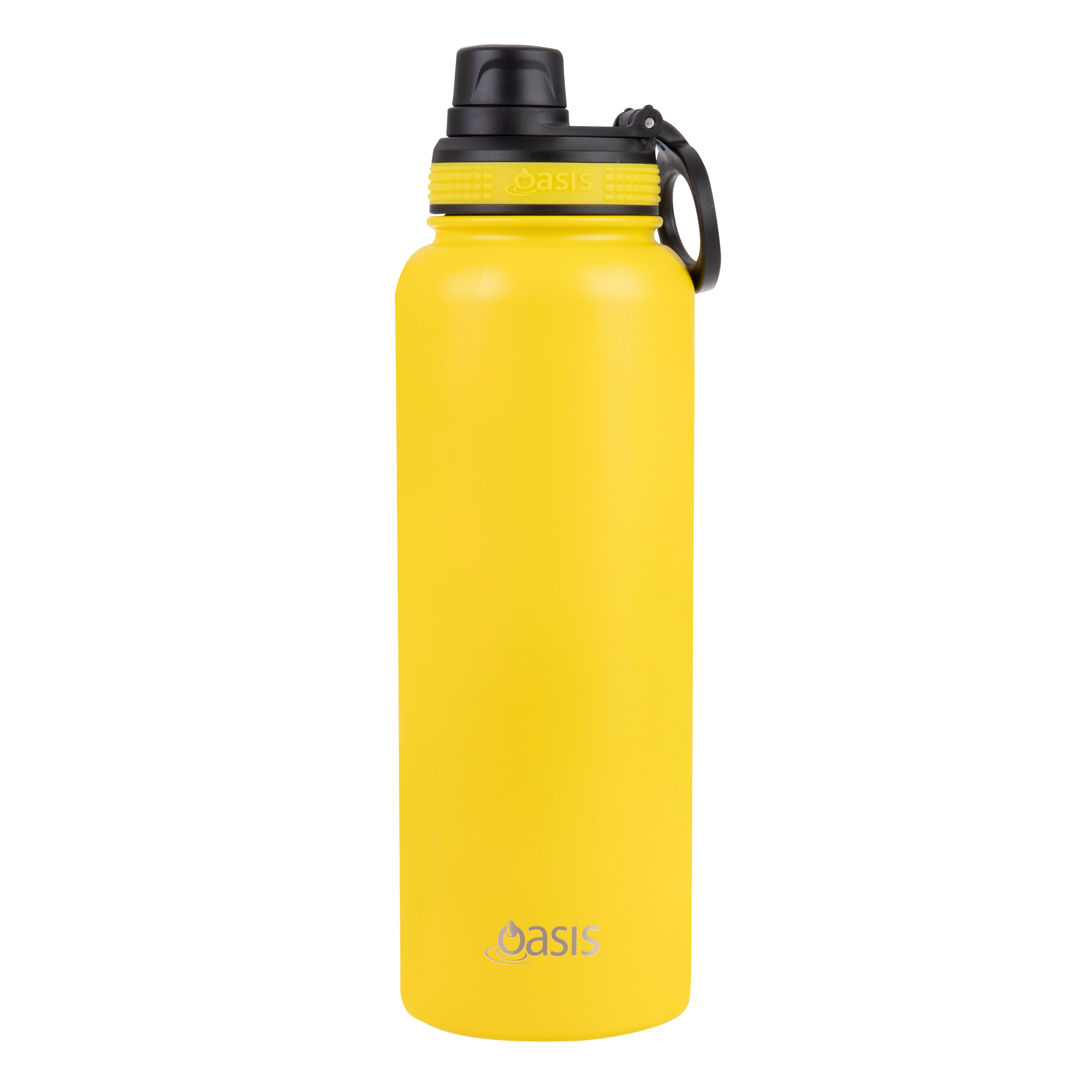 Oasis Challenger Double Wall Sports Bottle with Screw Cap 1.1L - Neon Yellow