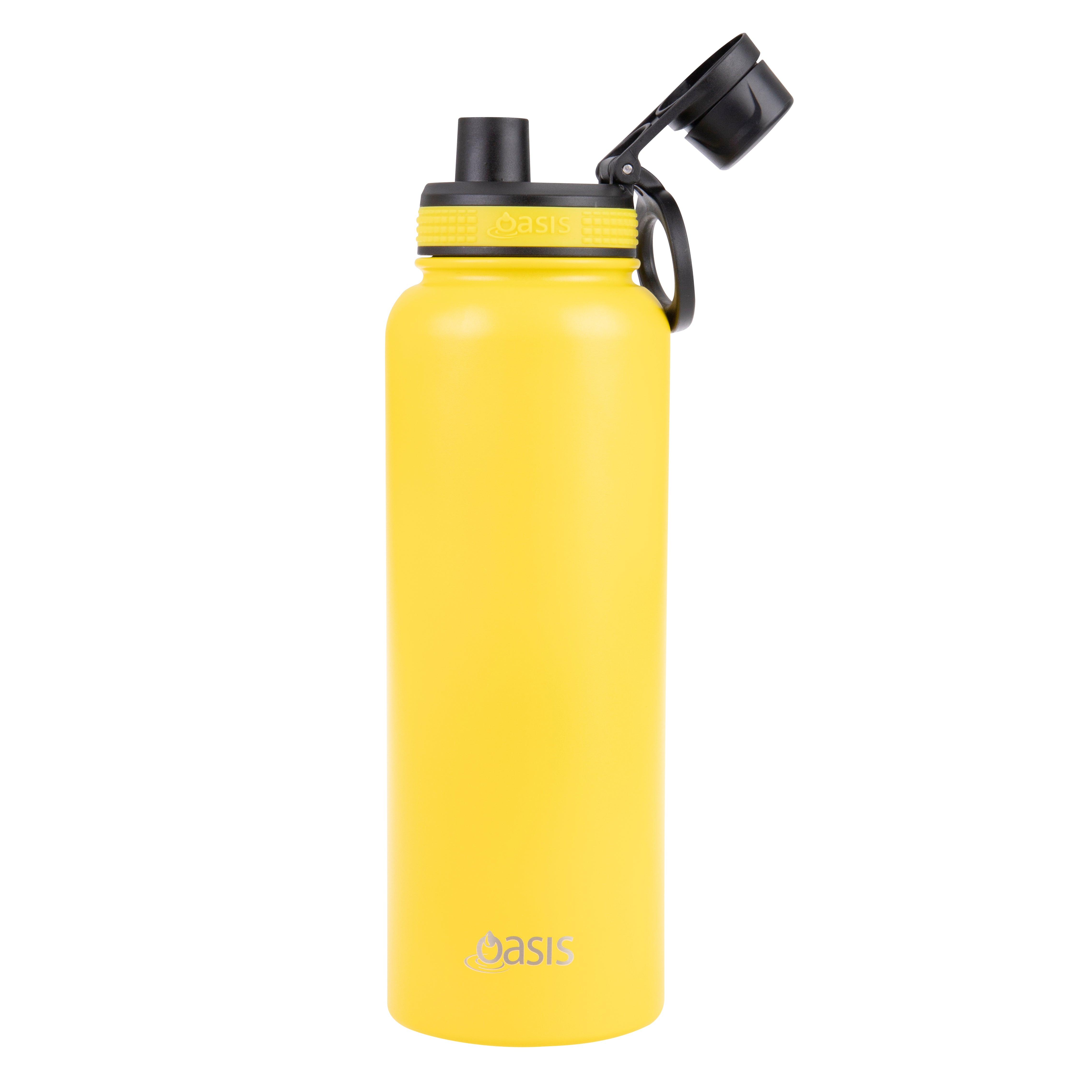 Oasis Challenger Double Wall Sports Bottle with Screw Cap 1.1L - Neon Yellow