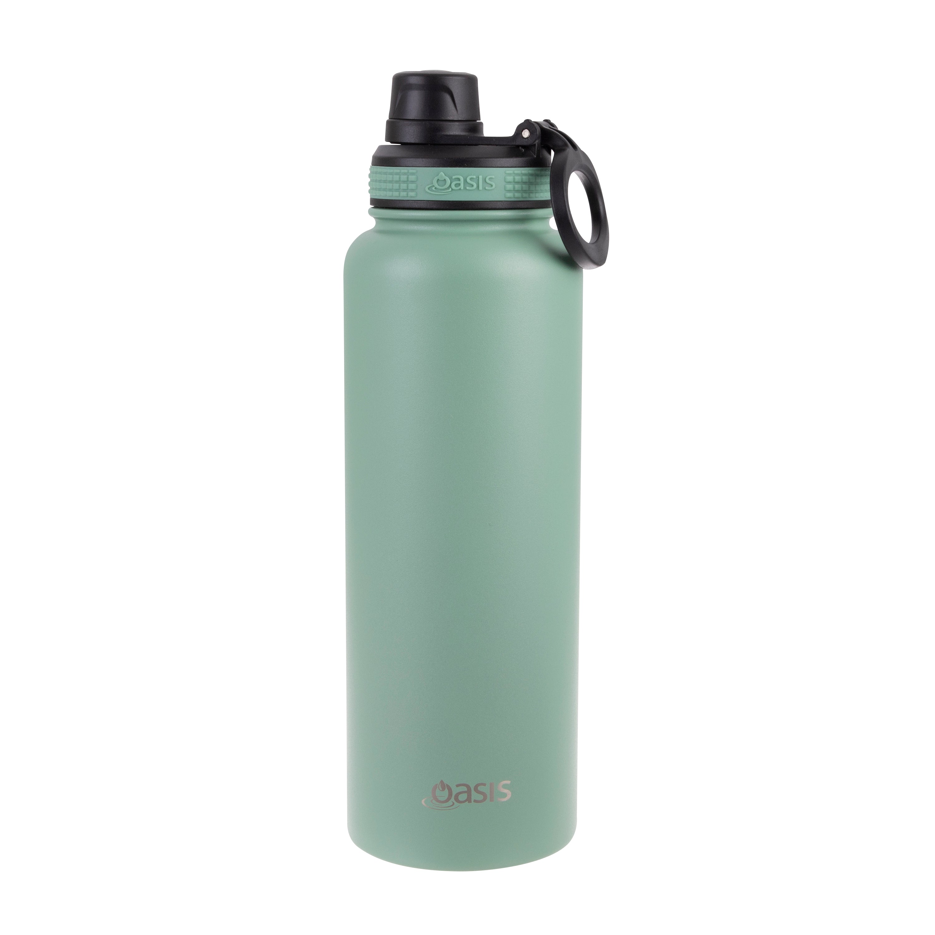 Oasis Challenger Double Wall Sports Bottle with Screw Cap 1.1L - Sage Green