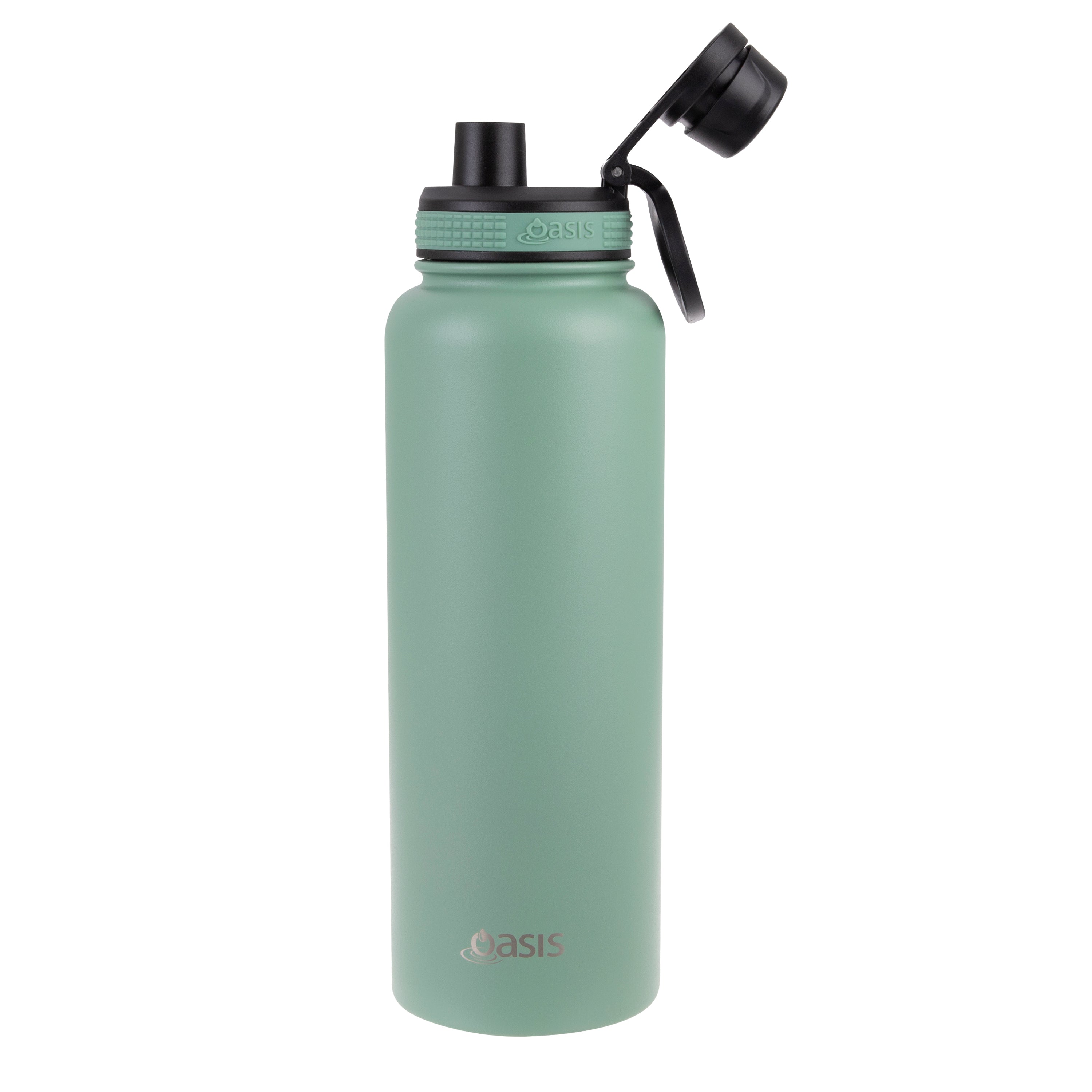 Oasis Challenger Double Wall Sports Bottle with Screw Cap 1.1L - Sage Green