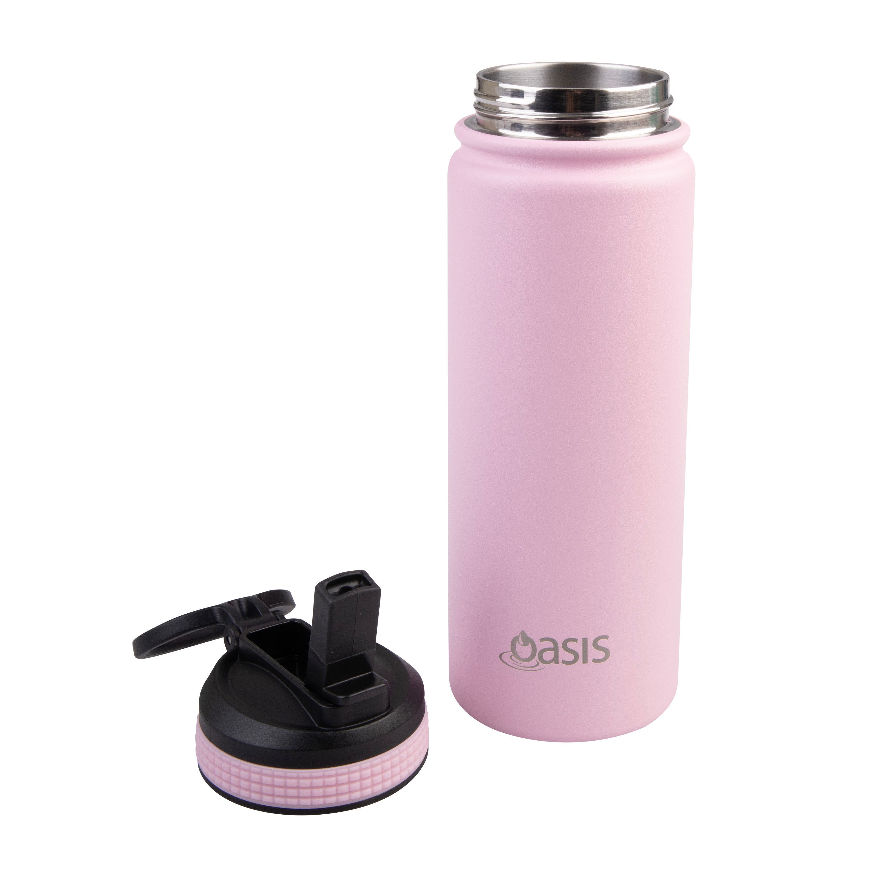 Oasis Challenger Double Wall Sports Bottle with Sipper Straw 550ml - Carnation