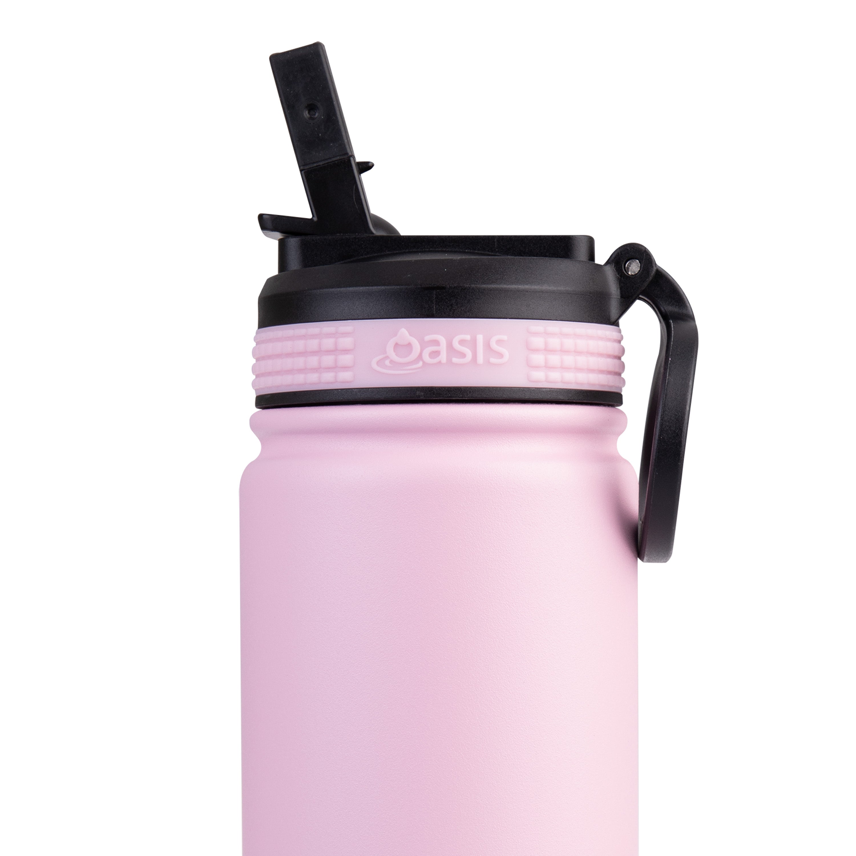 Oasis Challenger Double Wall Sports Bottle with Sipper Straw 550ml - Carnation