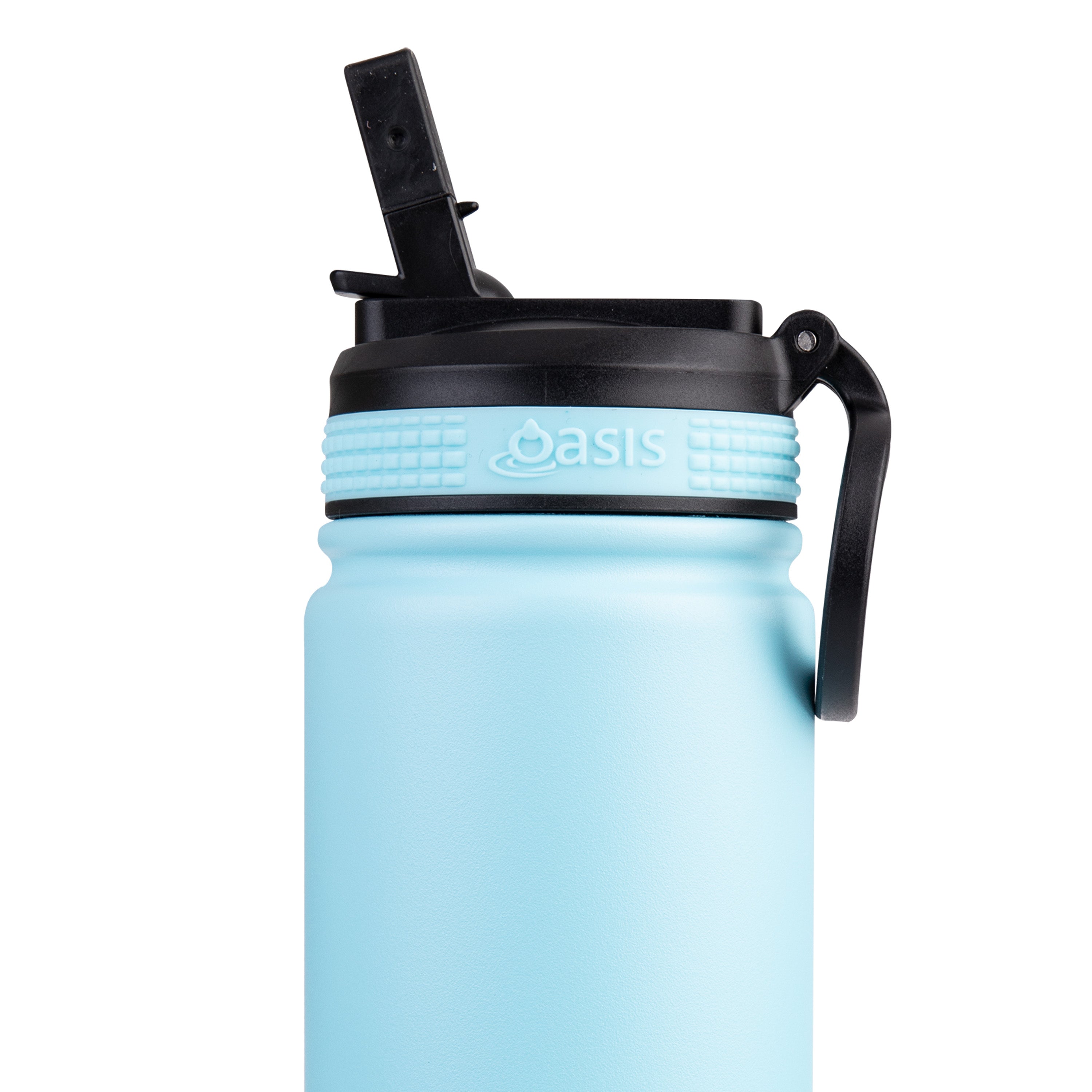 Oasis Challenger Double Wall Sports Bottle with Sipper Straw 550ml - Island Blue