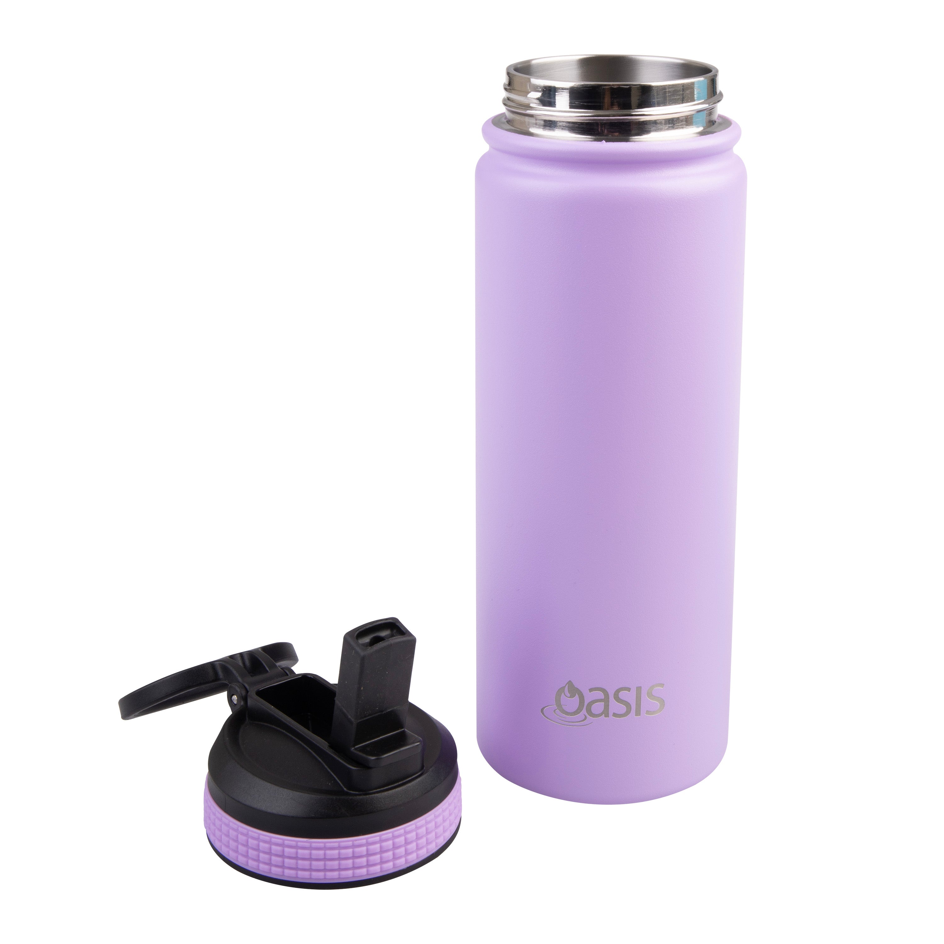 Oasis Challenger Double Wall Sports Bottle with Sipper Straw 550ml - Lavender